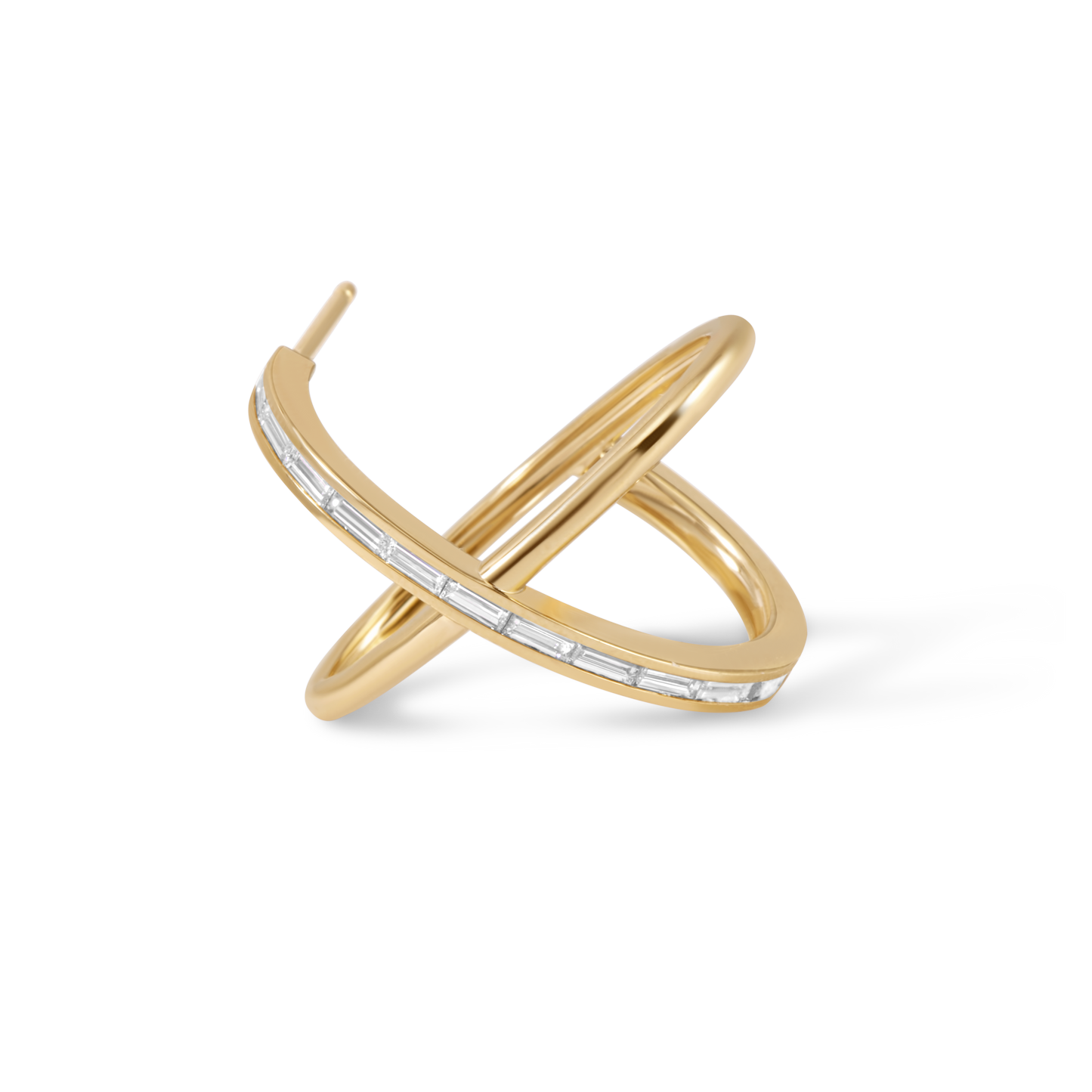 Orbital diamond hoop earrings | 18K Gold