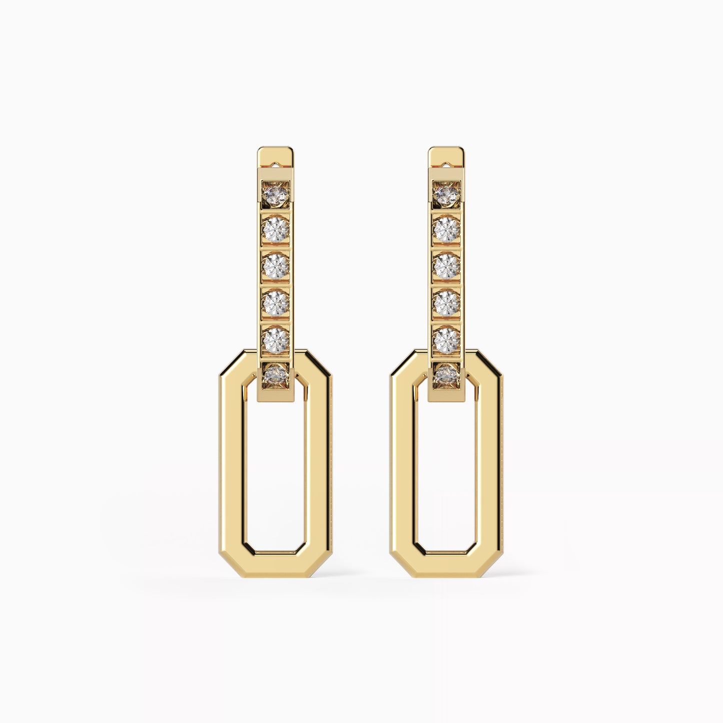 convertible diamond and gold chain earrings