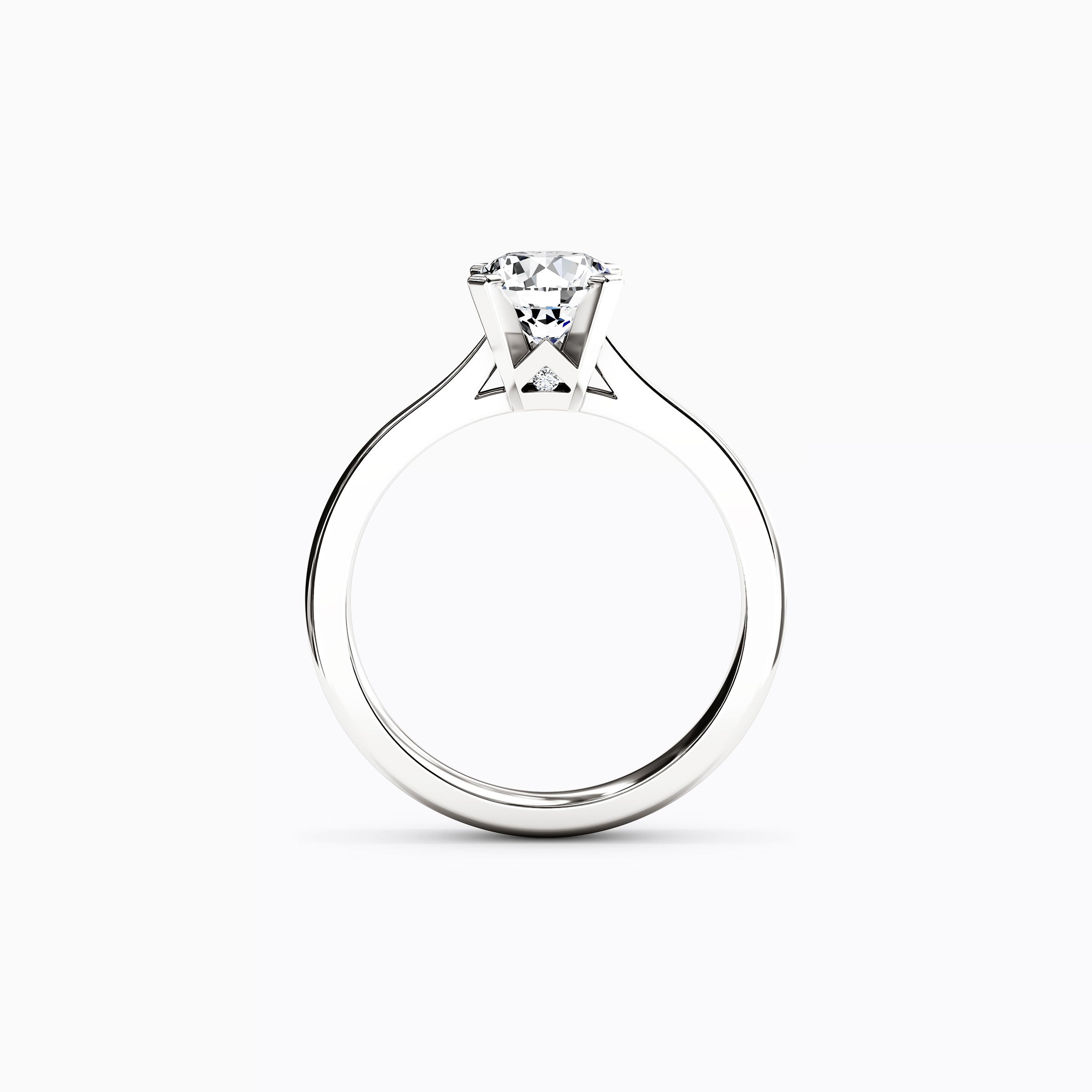 Solitaire Round Diamond Engagement Ring in Platinum