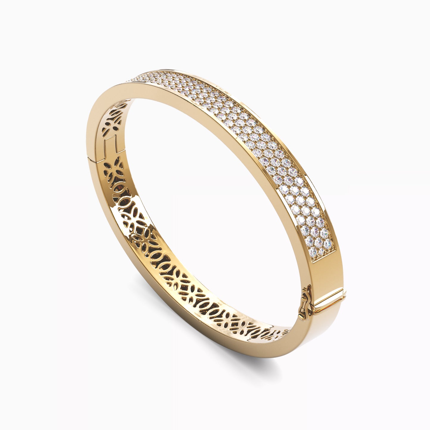 Precision Diamond Bangle in 18 Karat Gold