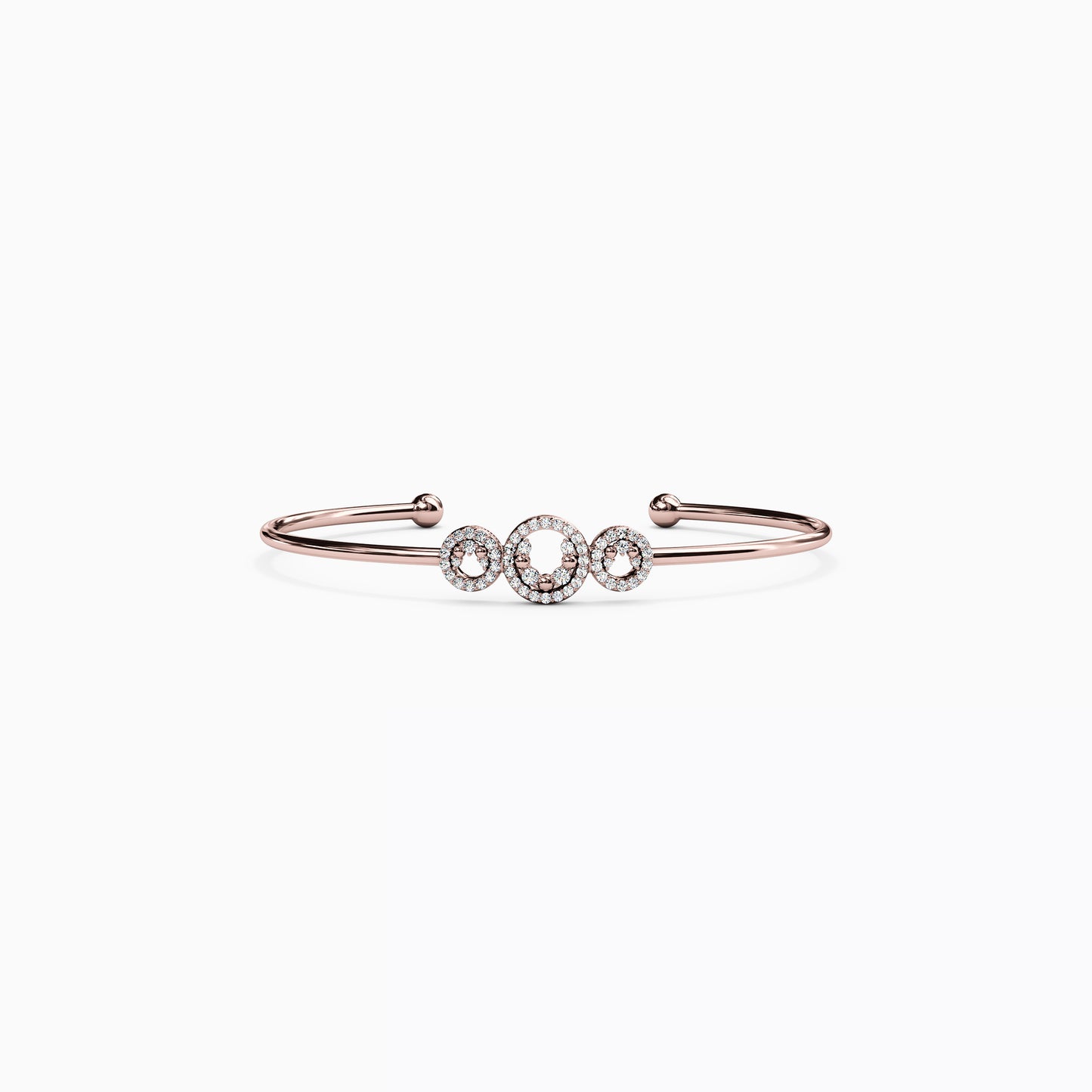 Diamond Shared Prong Cuff Bracelet in 14K Gold