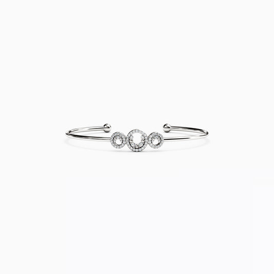 Diamond Shared Prong Cuff Bracelet in 14K Gold