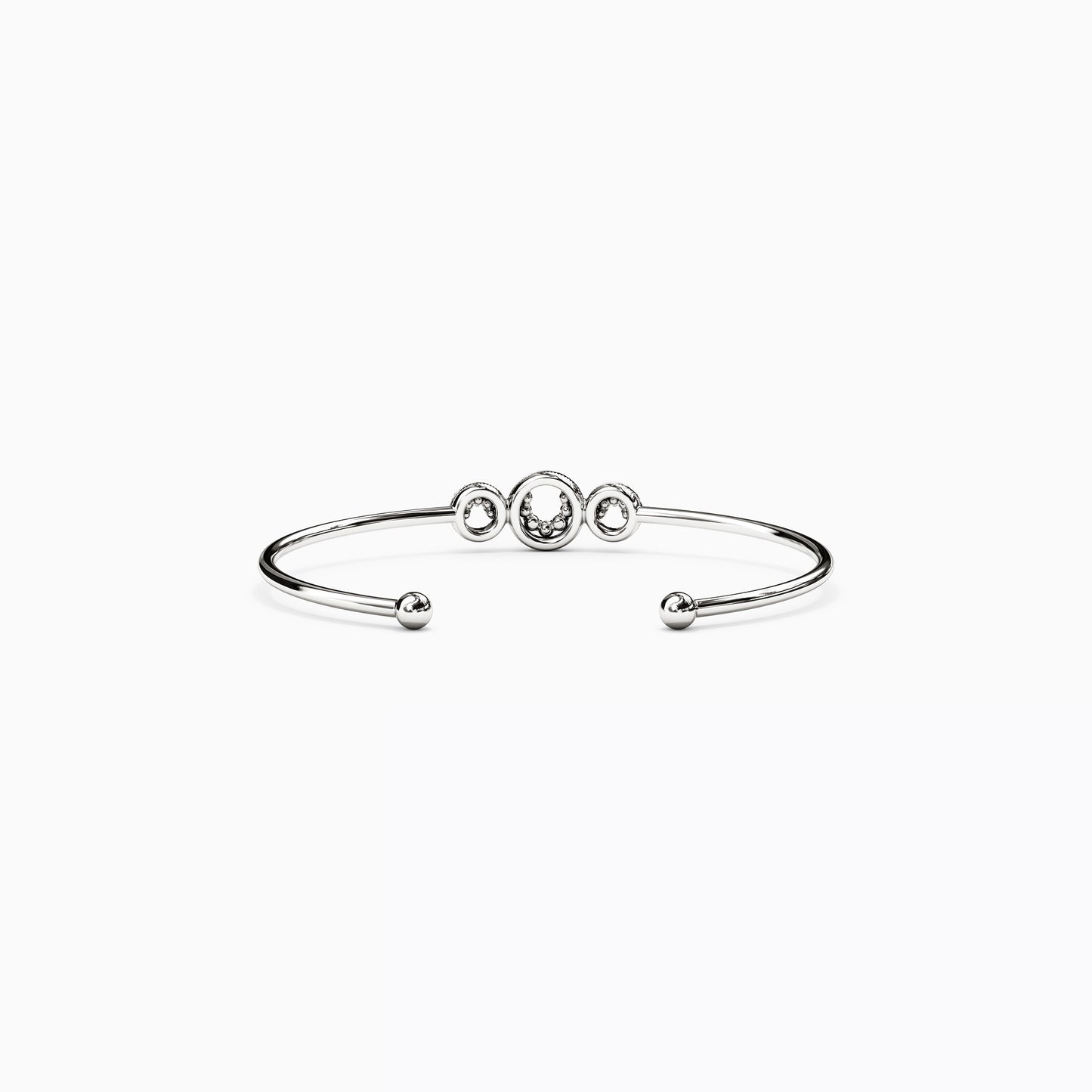 Diamond Shared Prong Cuff Bracelet in 14K Gold