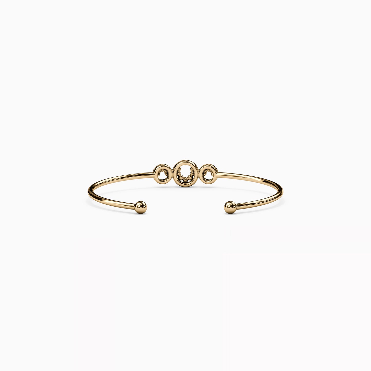 Diamond Shared Prong Cuff Bracelet in 14K Gold