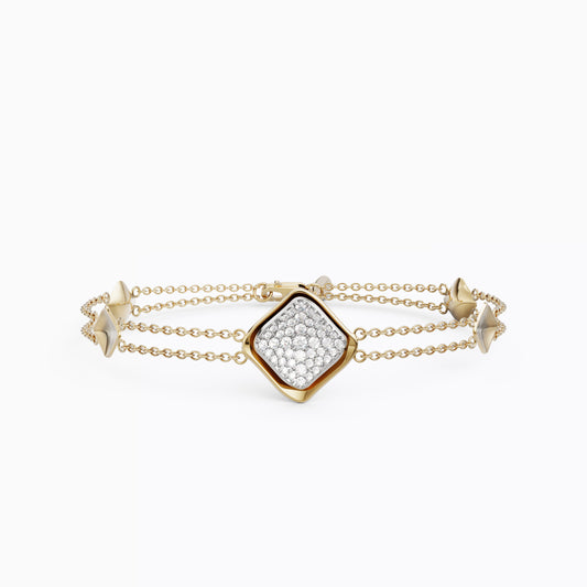 Diamond fluid link bracelet 18K Gold | Platinum