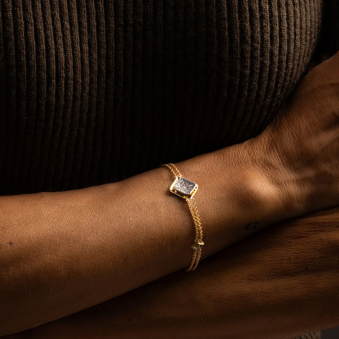 Diamond fluid link bracelet 18K Gold | Platinum