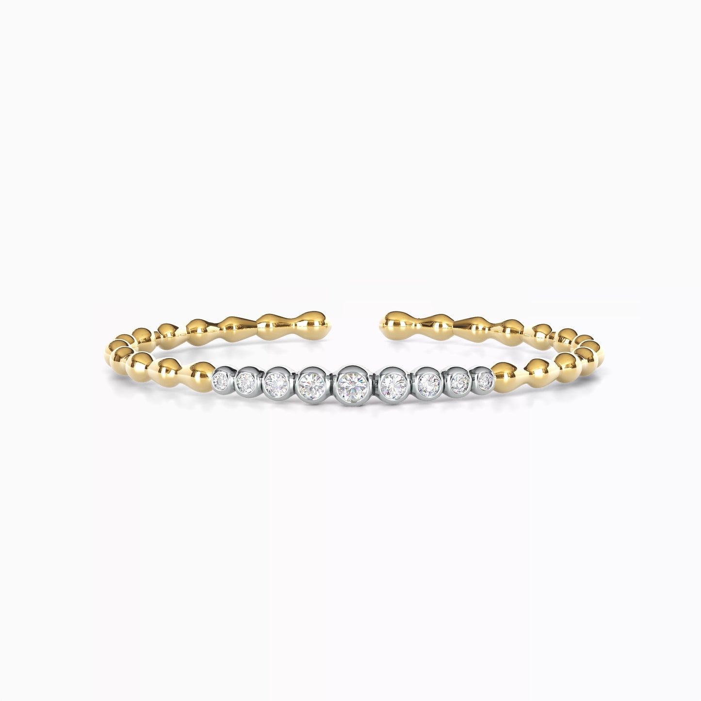 Flexible Diamond Bangle in 18 Karat Gold and Platinum