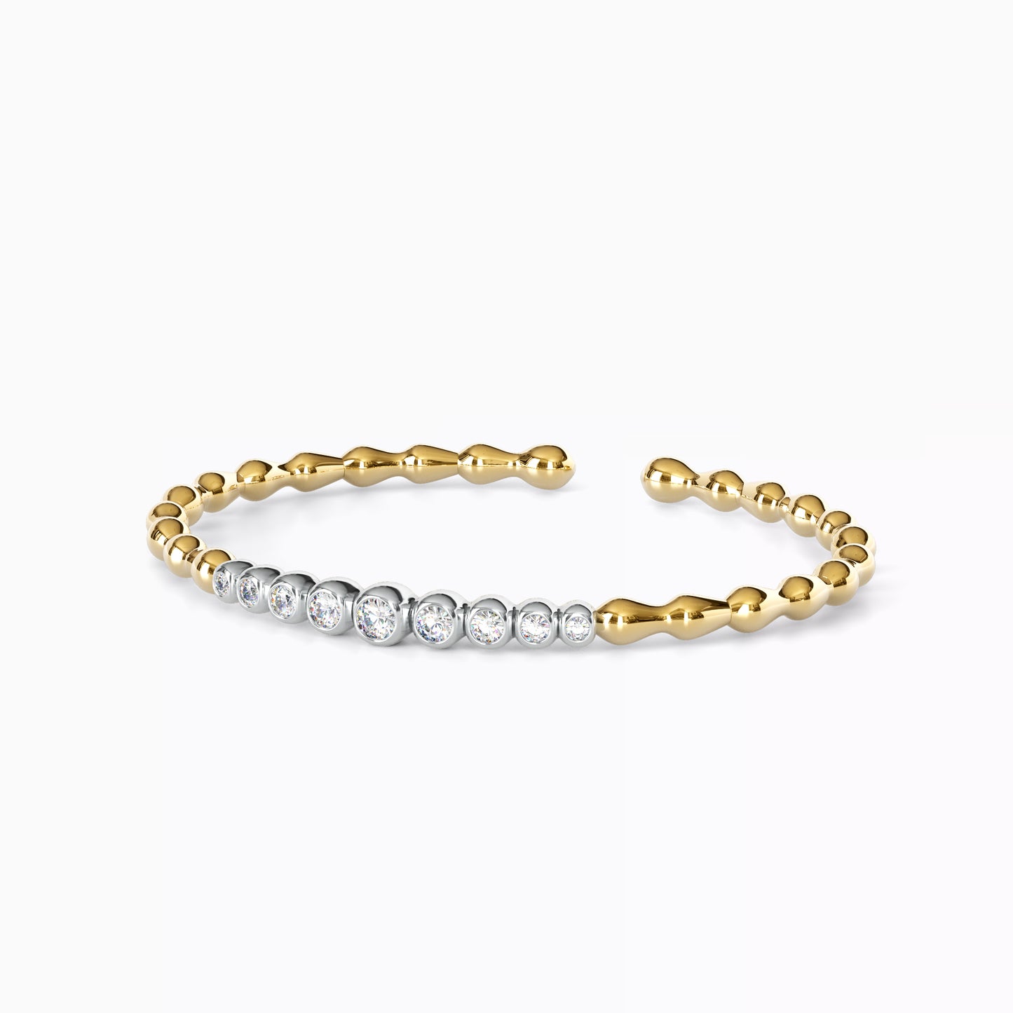 Flexible Diamond Bangle in 18 Karat Gold and Platinum