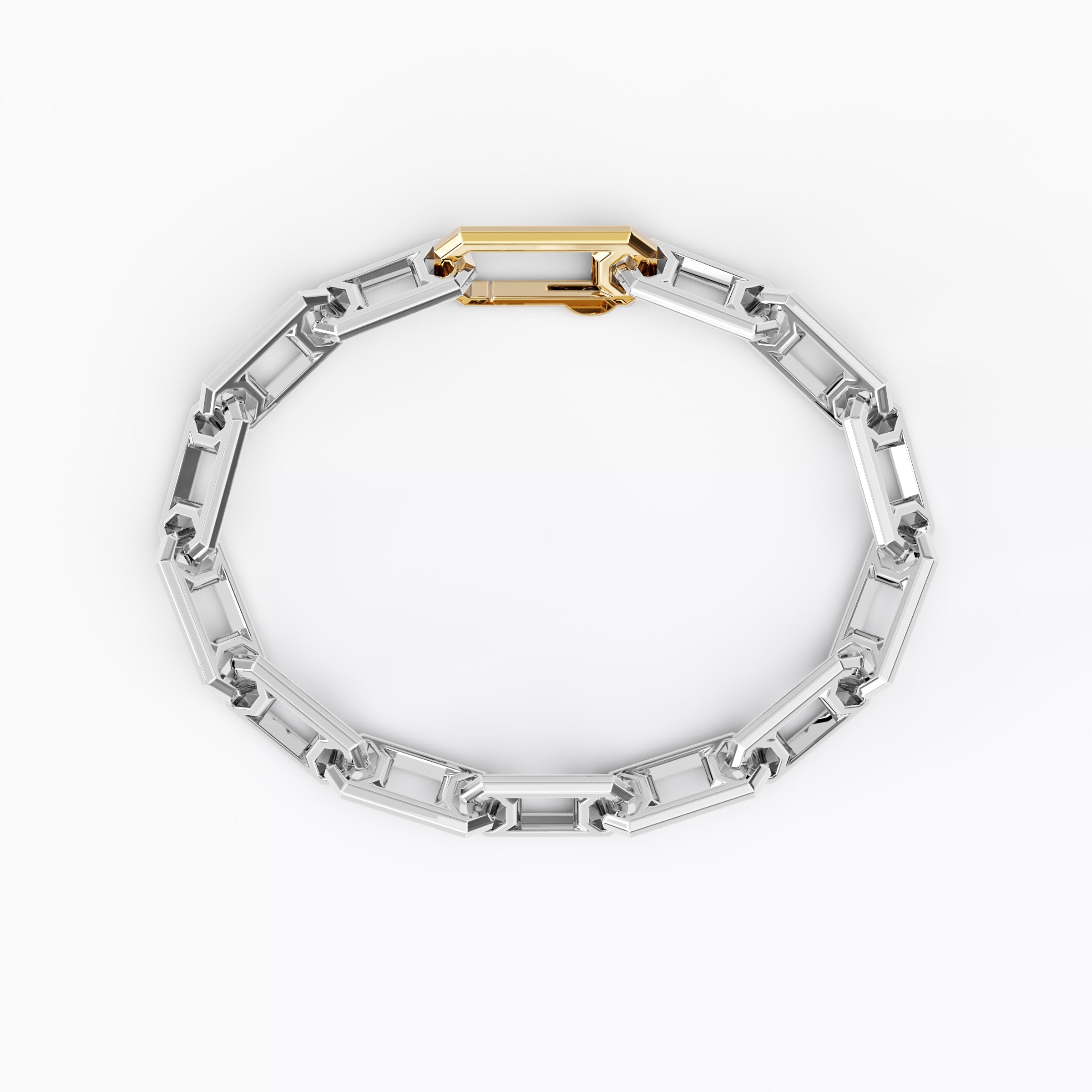 18K gold and platinum chain bracelet