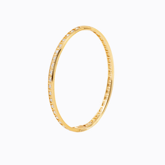 Milgrain and Channel Bracelet in 18K Yellow Gold with Diamonds