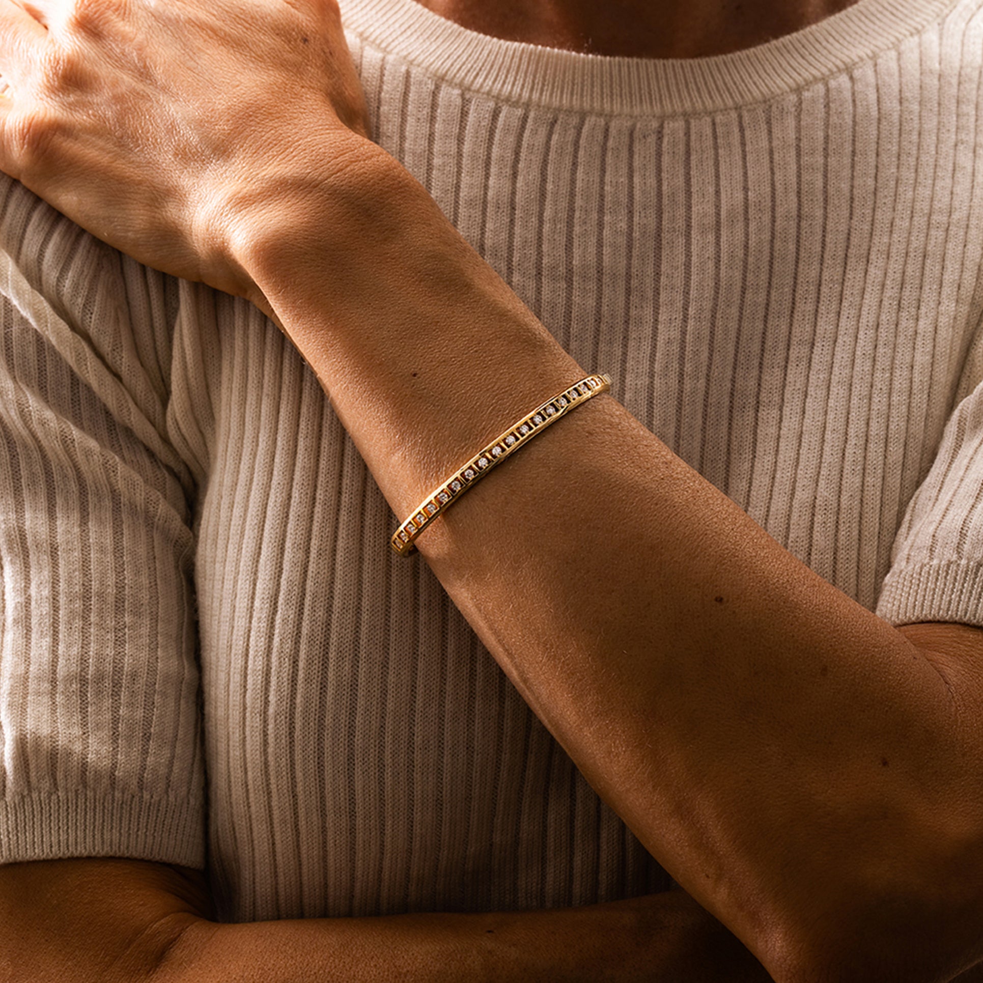 Diamond tennis bracelet |18K Gold