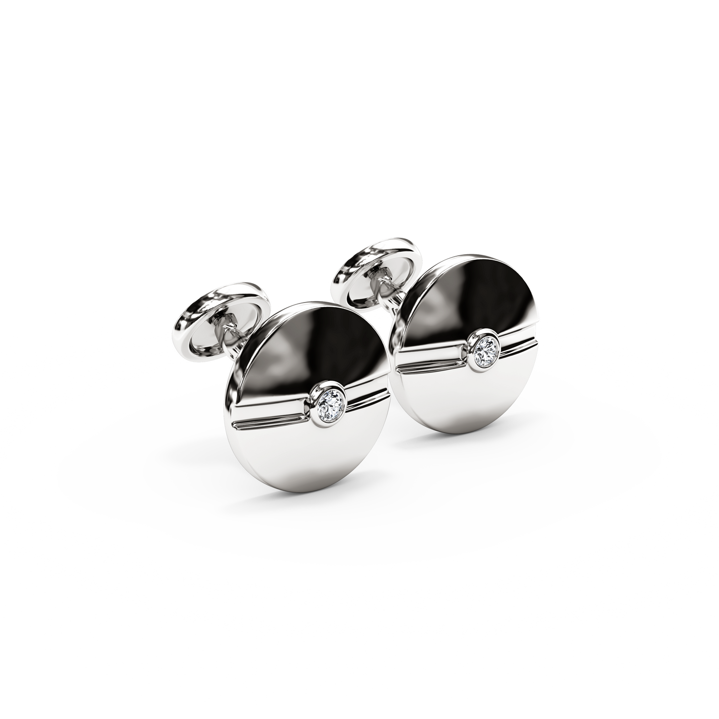Diamond stud cufflinks | Platinum