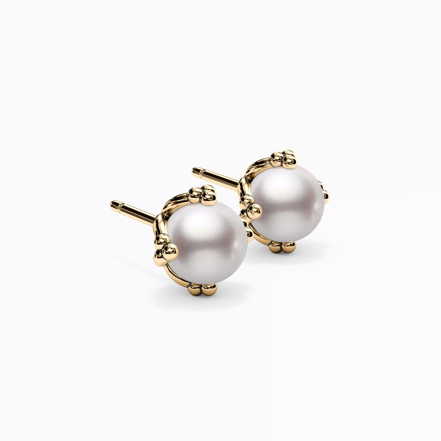 Pearl Stud Earrings in 14K Gold