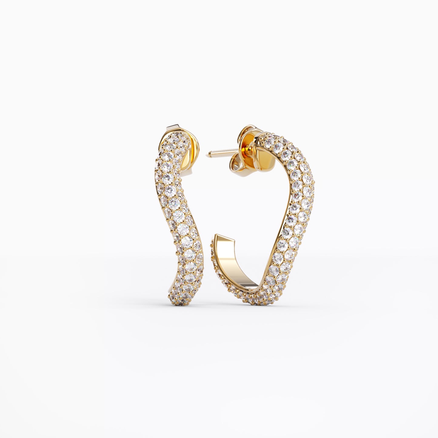 Diamond Movement Earrings in 18 Karat Gold
