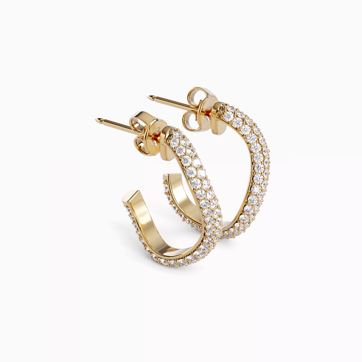Diamond Movement Earrings in 18 Karat Gold