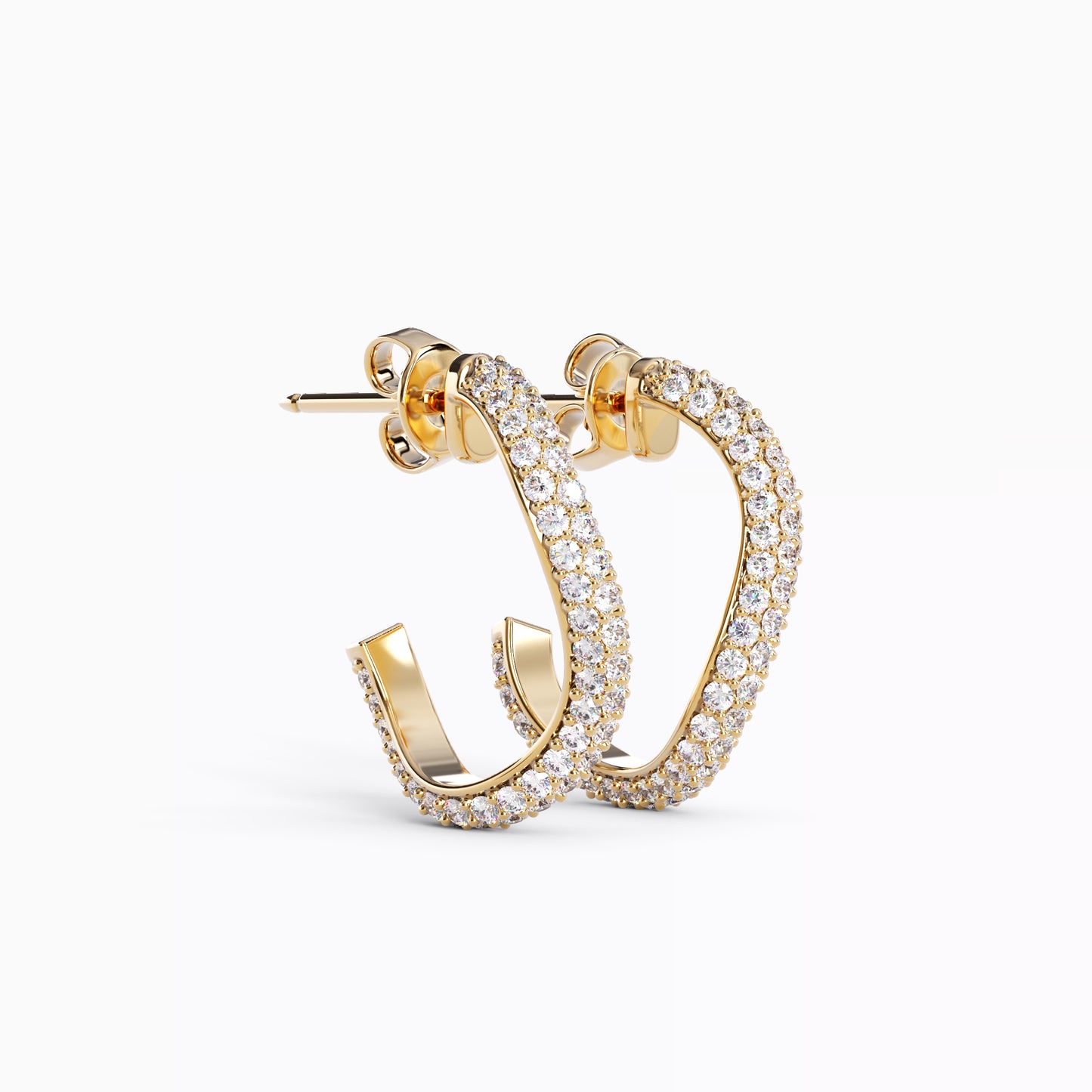Diamond Movement Earrings in 18 Karat Gold