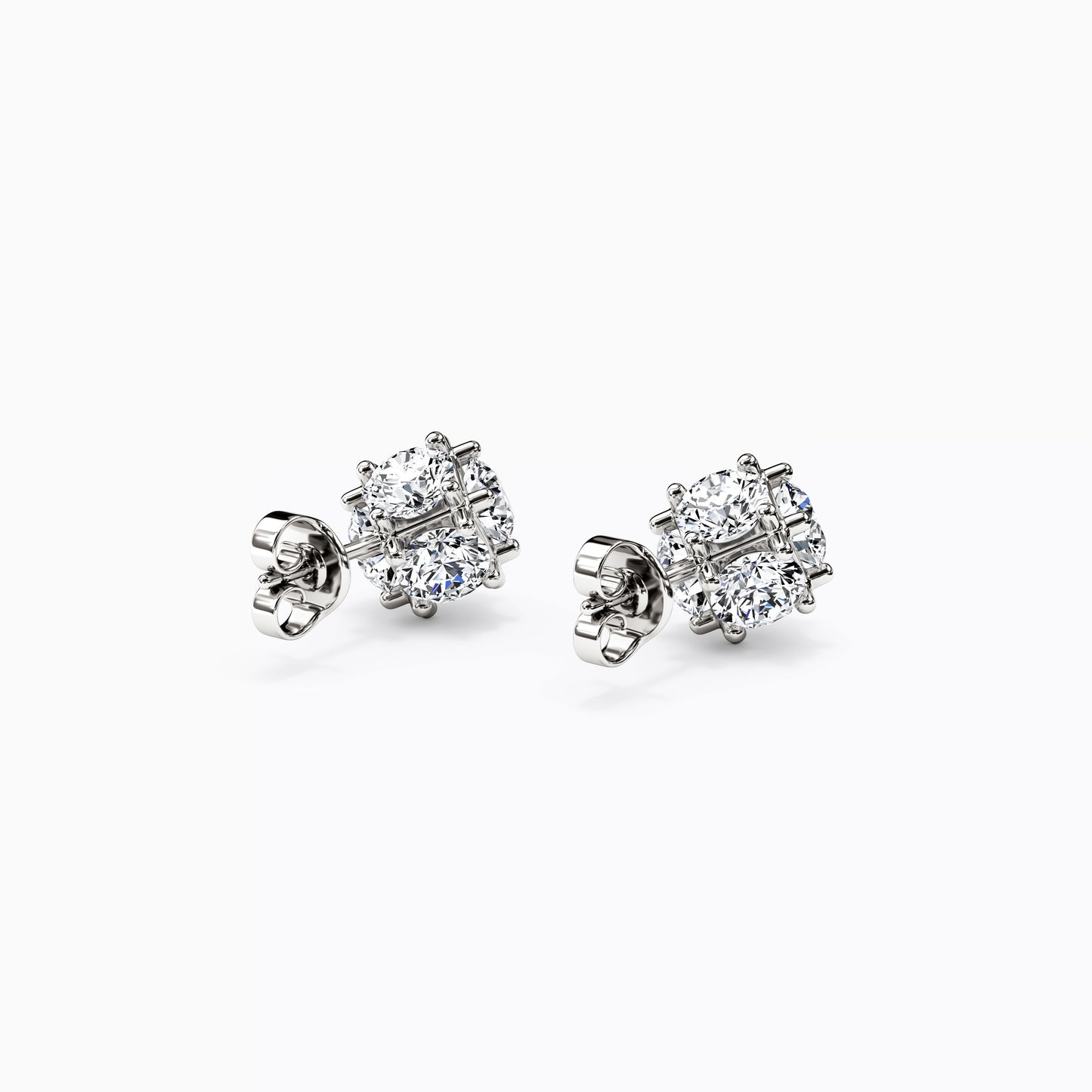 Cluster Stars Diamond Stud Earrings in 14K Gold
