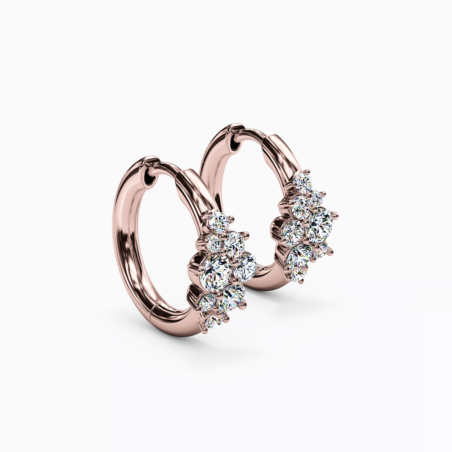 Hoop Earrings in 14K Gold With Diamonds