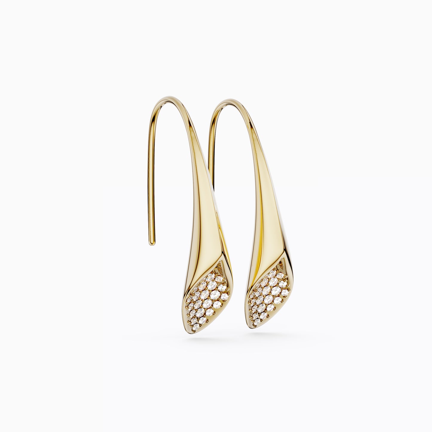 Origin Pendant Earrings in 18K Gold with Diamonds