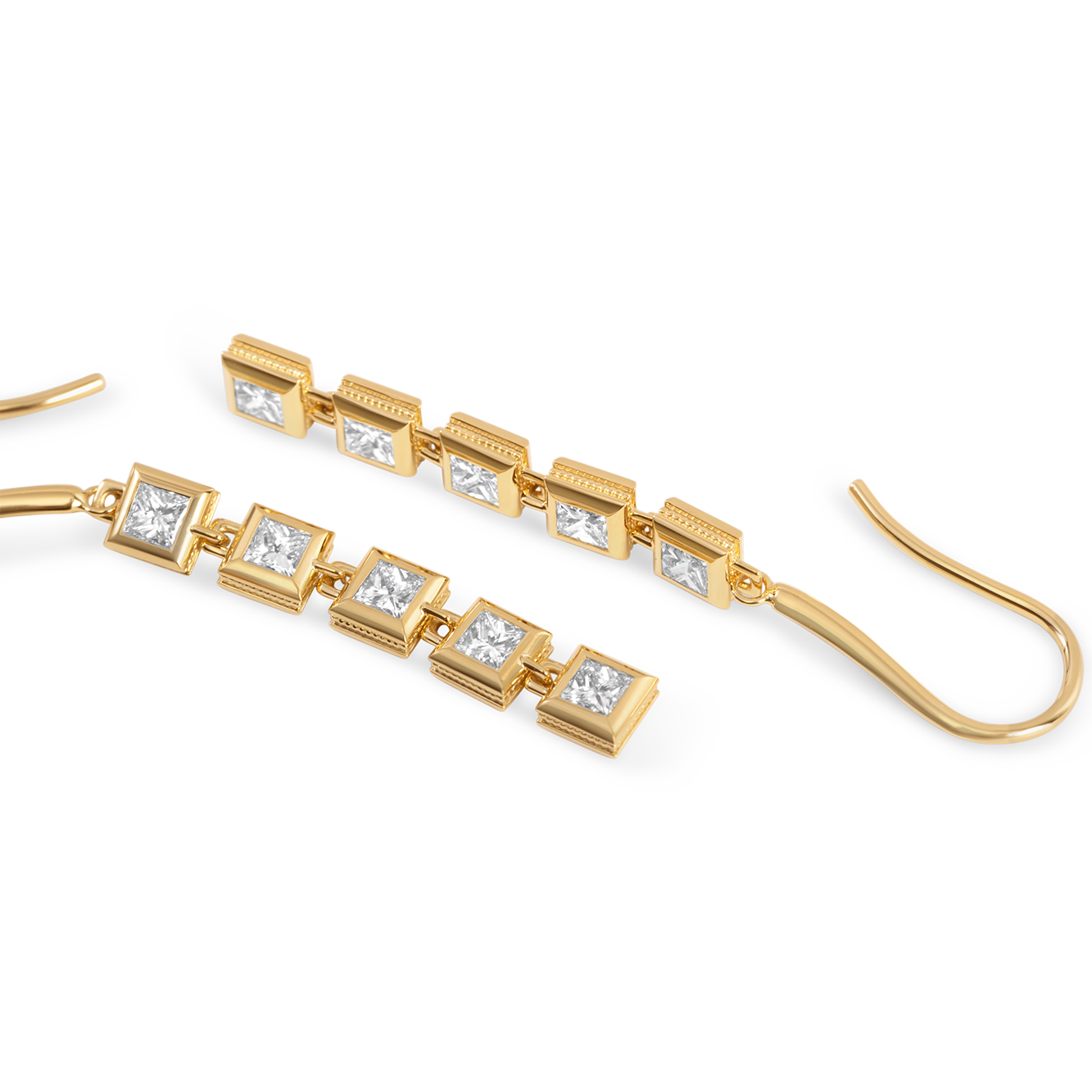 Drop Earrings 18K Gold with Diamonds