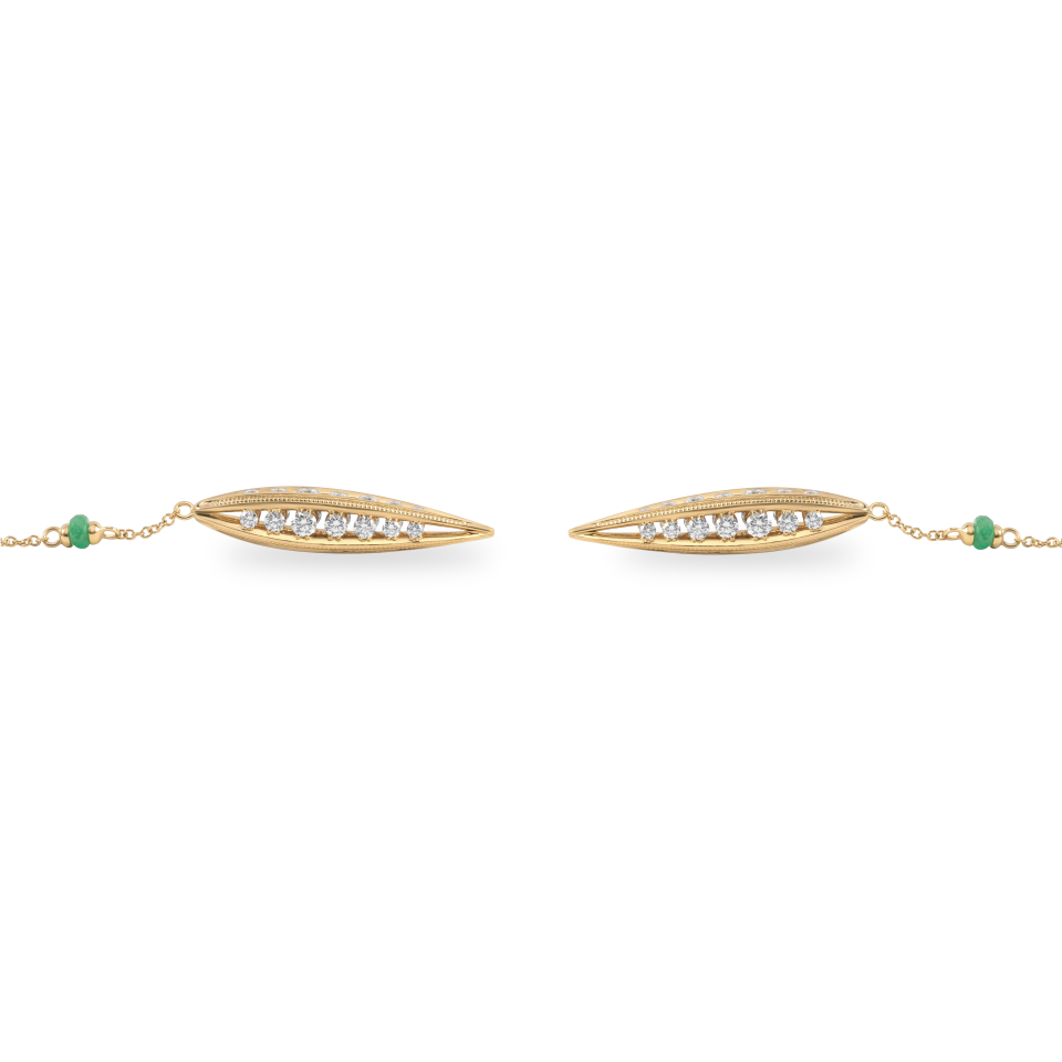 Oval Link Precision Earrings | 18K Gold with Diamonds