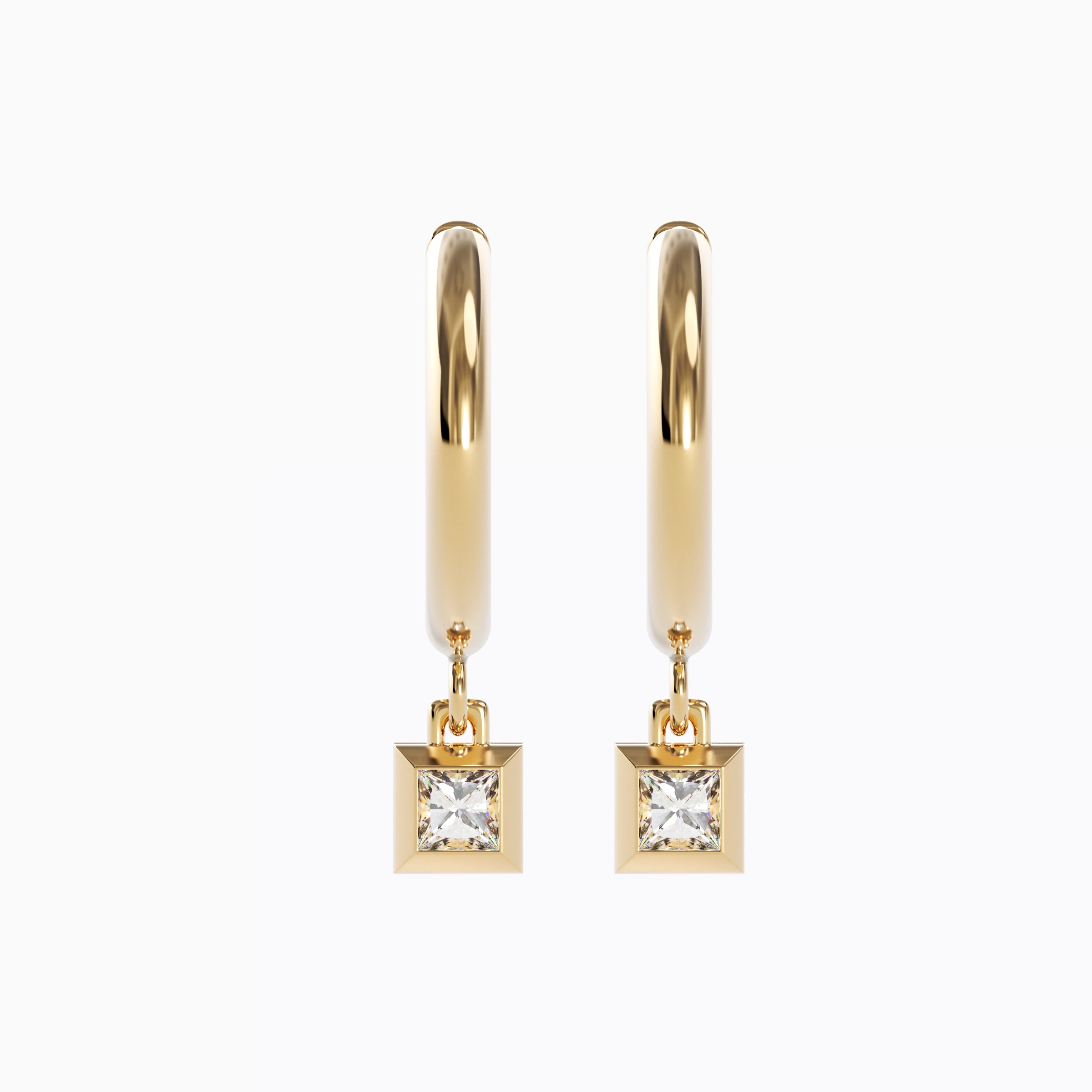 Boucles d'oreilles créoles en or 18 carats avec diamants
