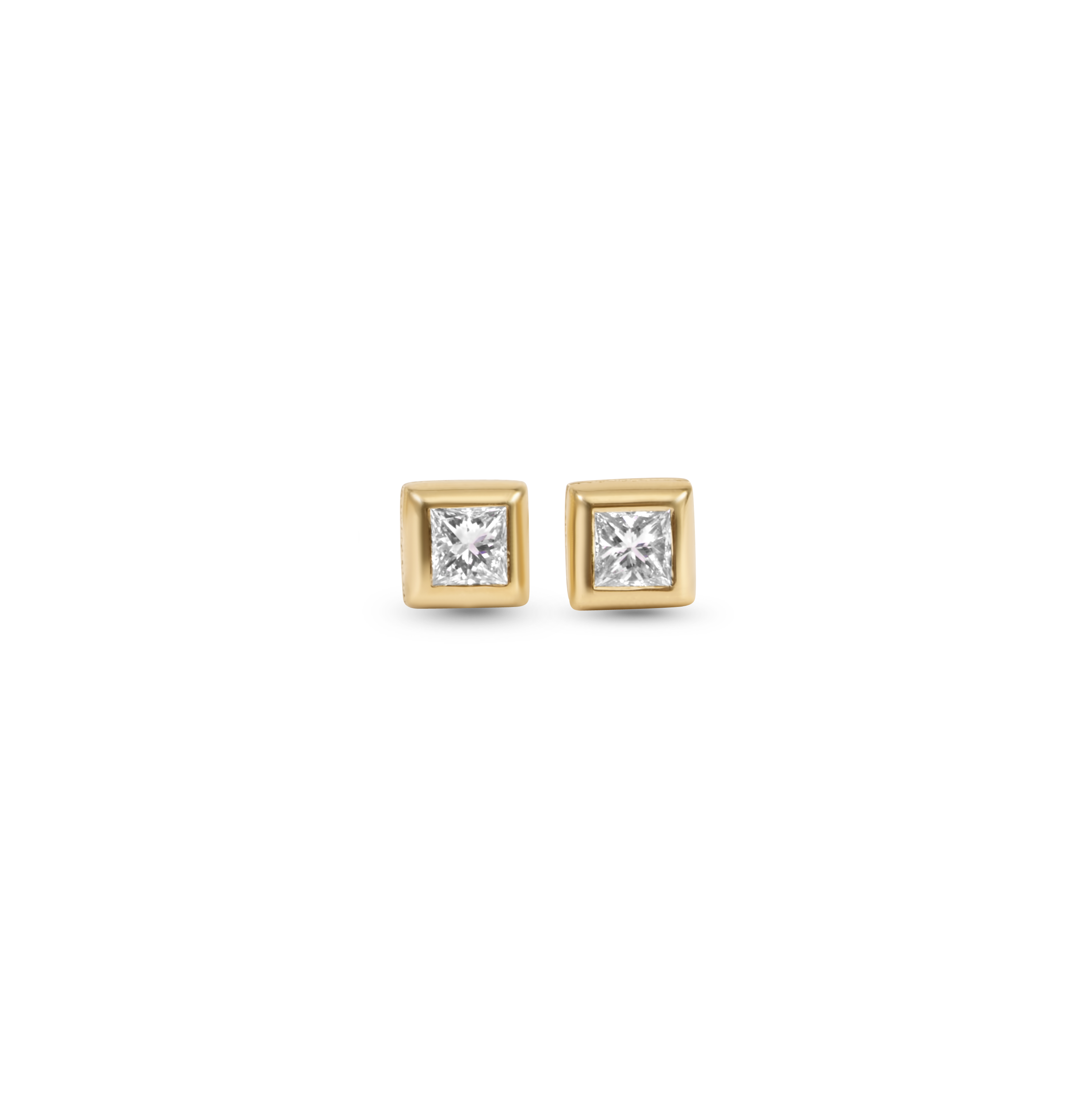 Boucles d'oreilles géométriques | Or jaune 18 carats et diamants