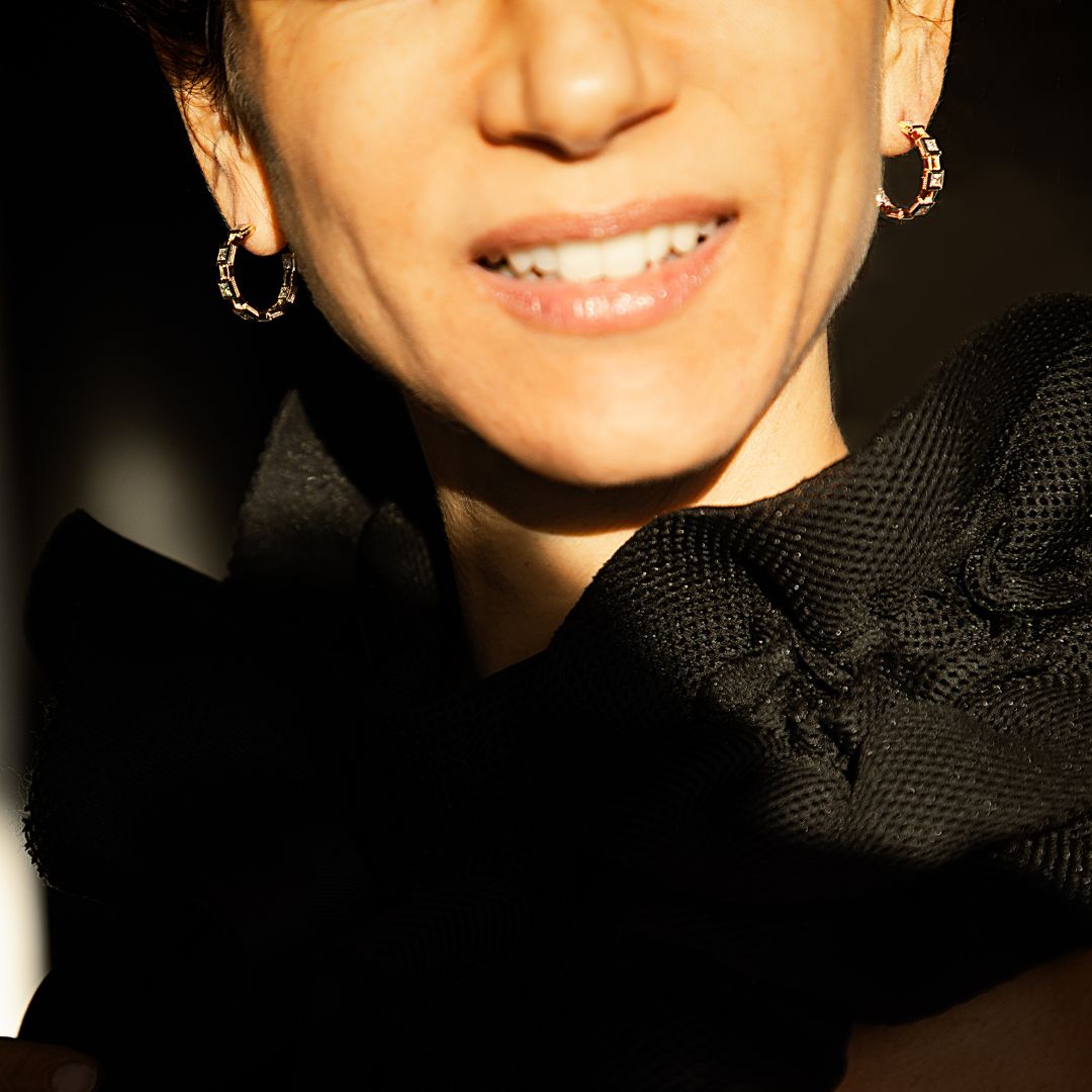 Diamond Hoop Earrings 18K Gold