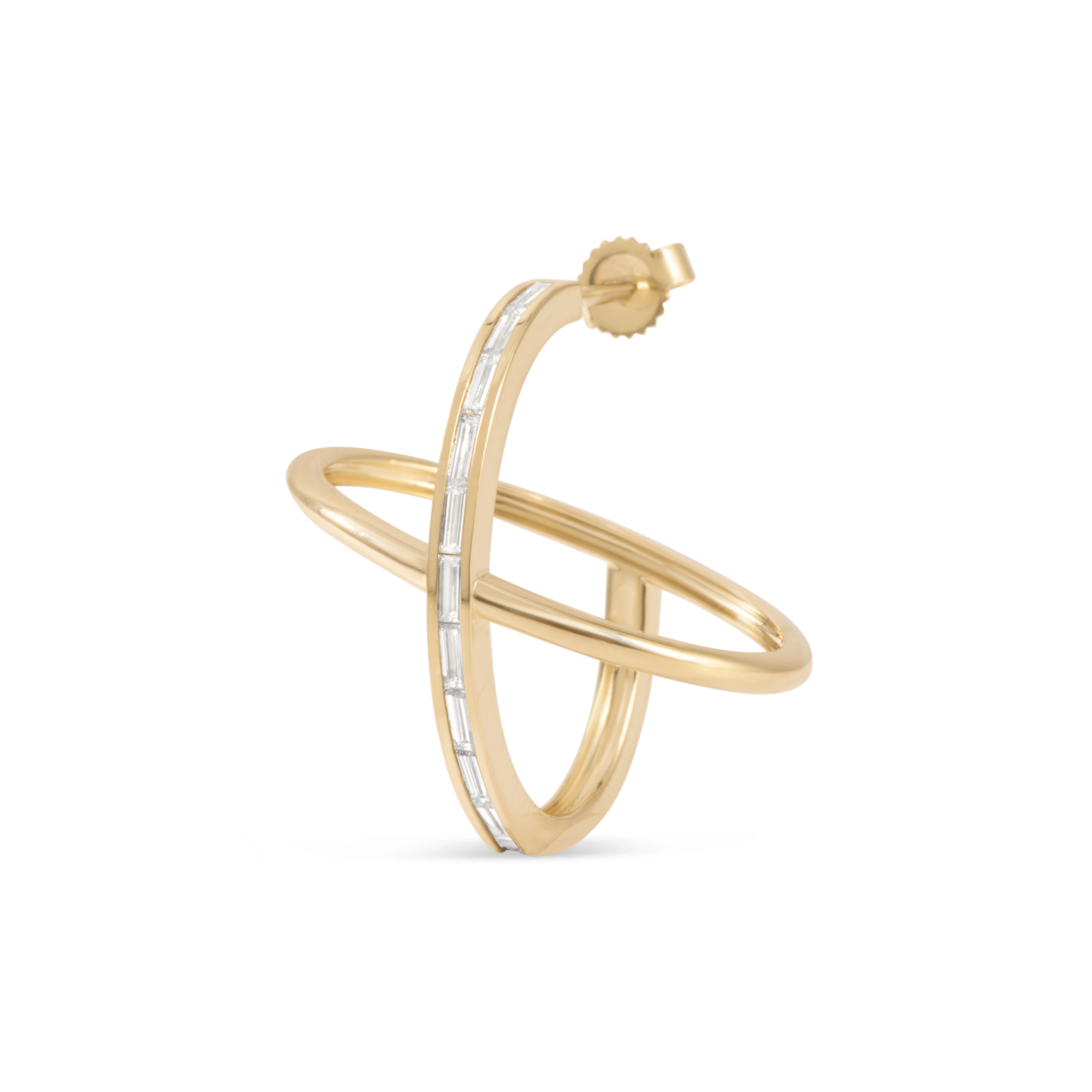 Orbital diamond hoop earrings | 18K Gold