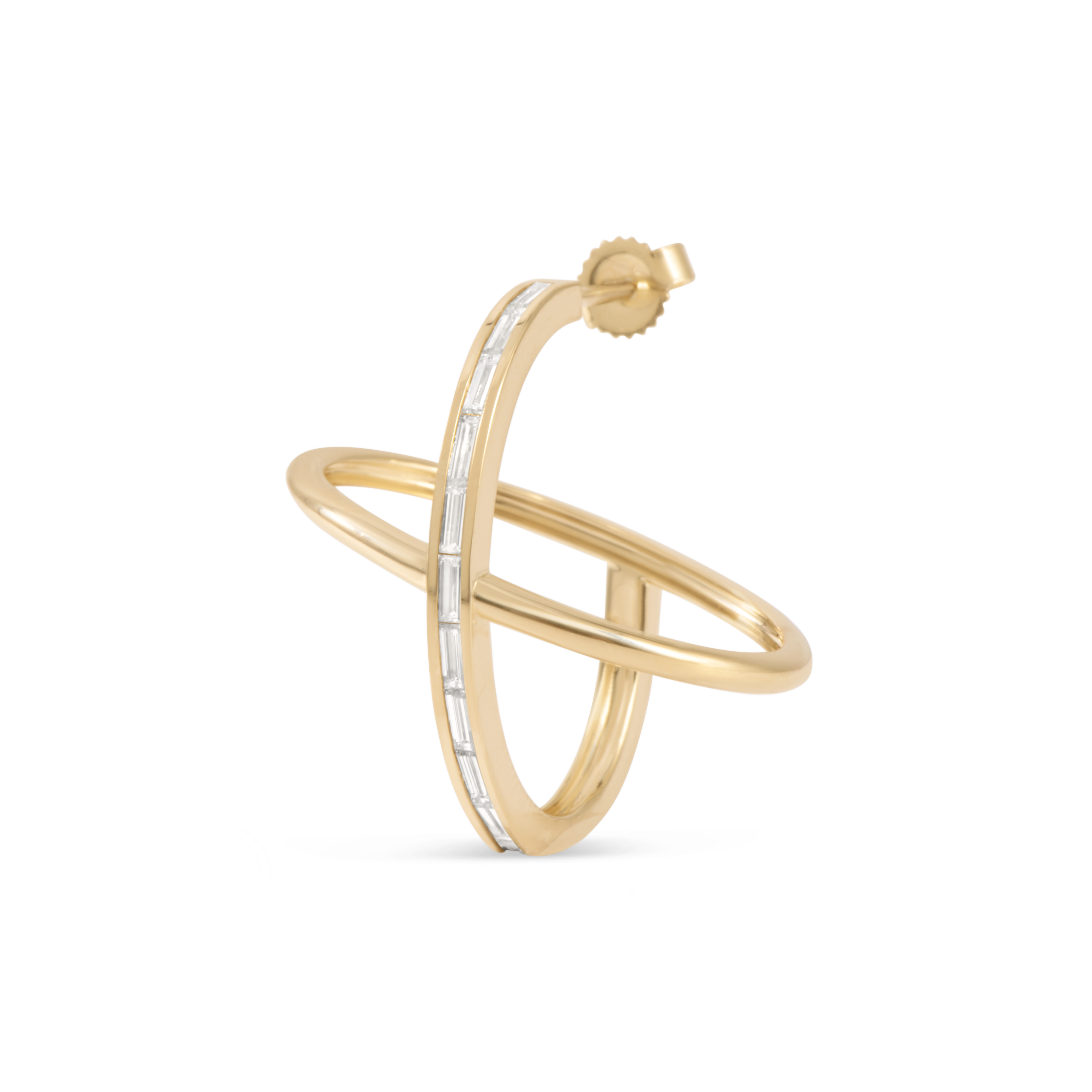 Orbital diamond hoop earrings | 18K Gold