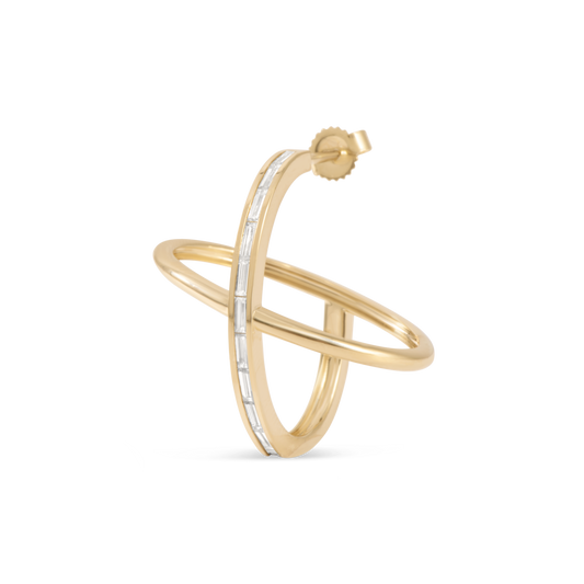 Orbital diamond hoop earrings | 18K Gold