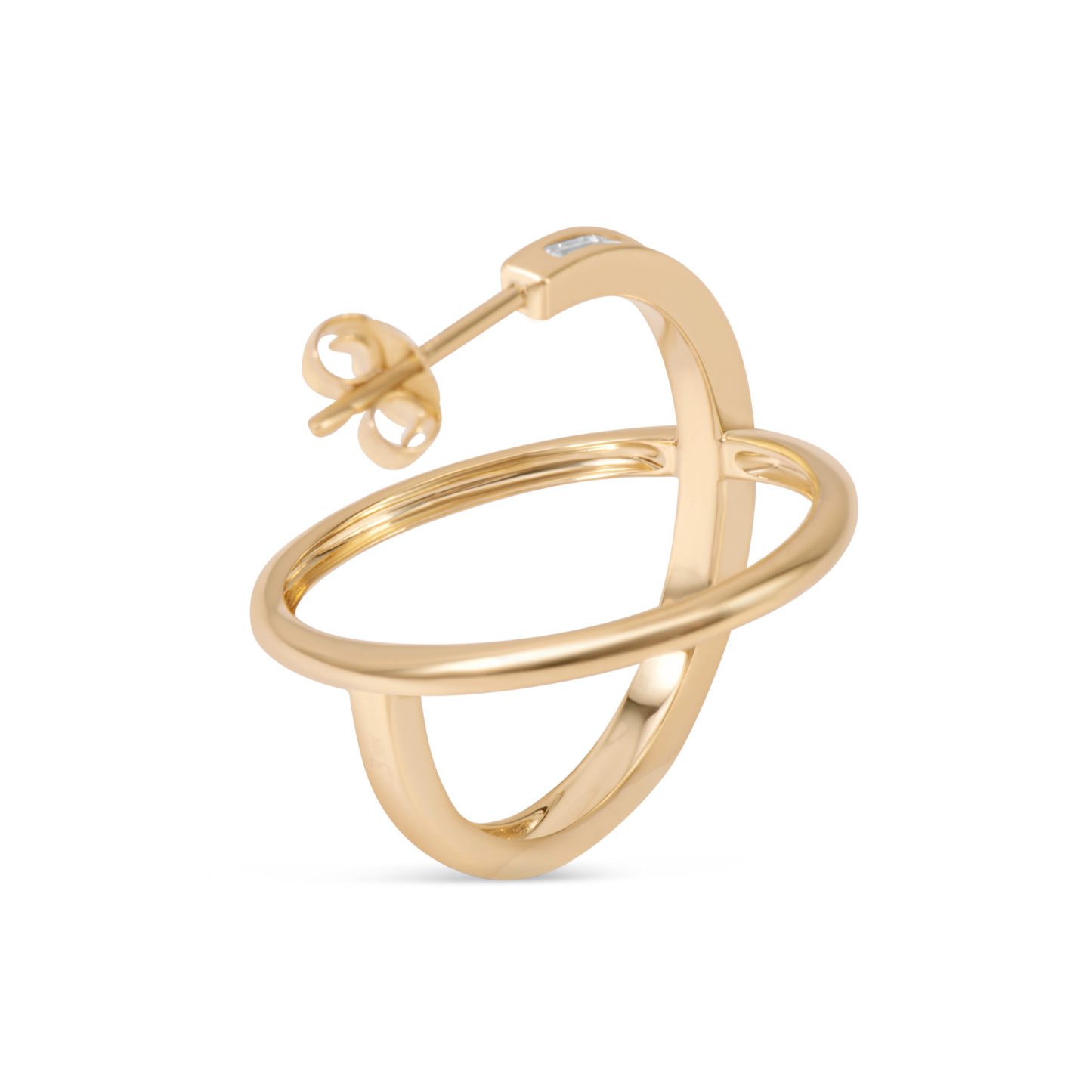 Orbital diamond hoop earrings | 18K Gold