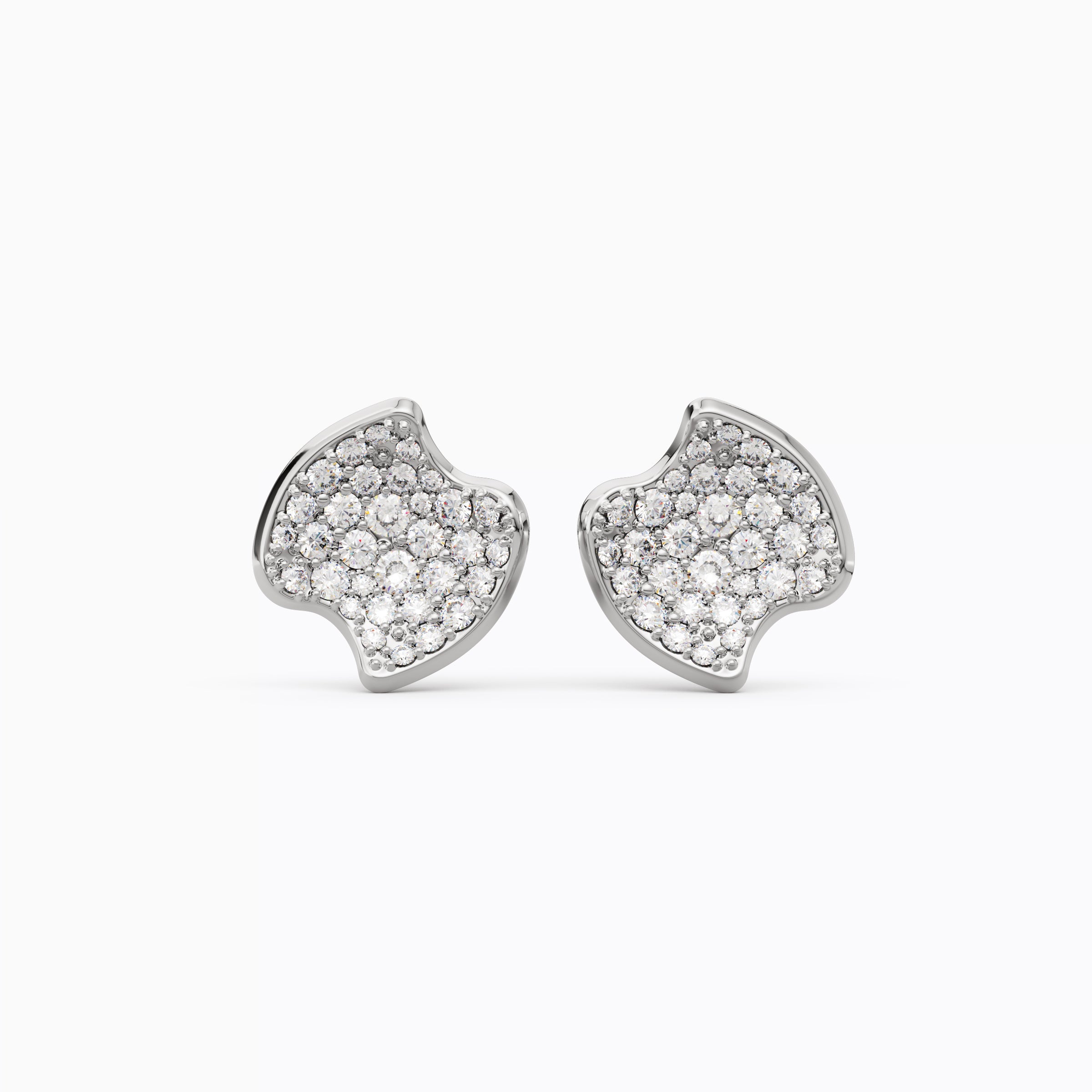 Boucles d'oreilles puces en diamant | Platine