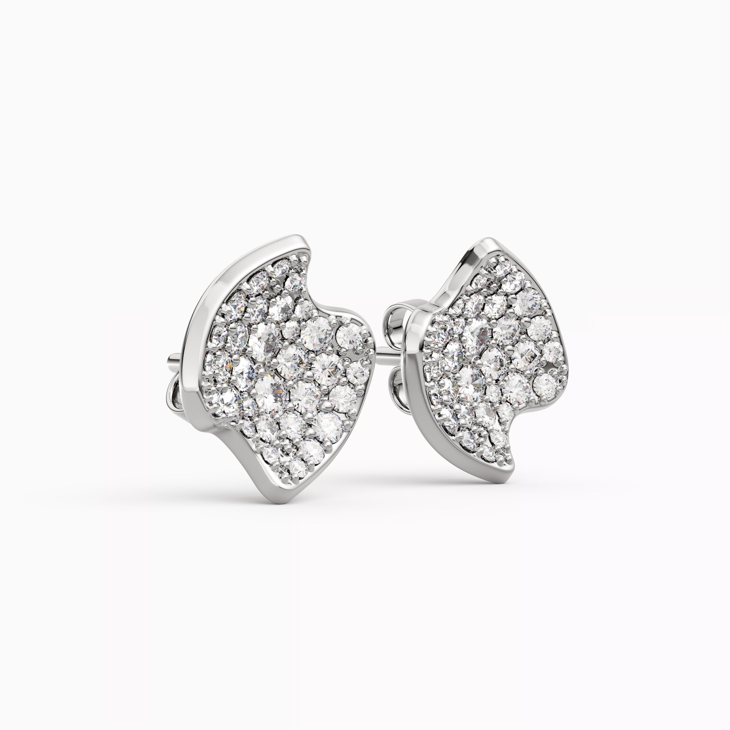 Boucles d'oreilles puces en diamant | Platine