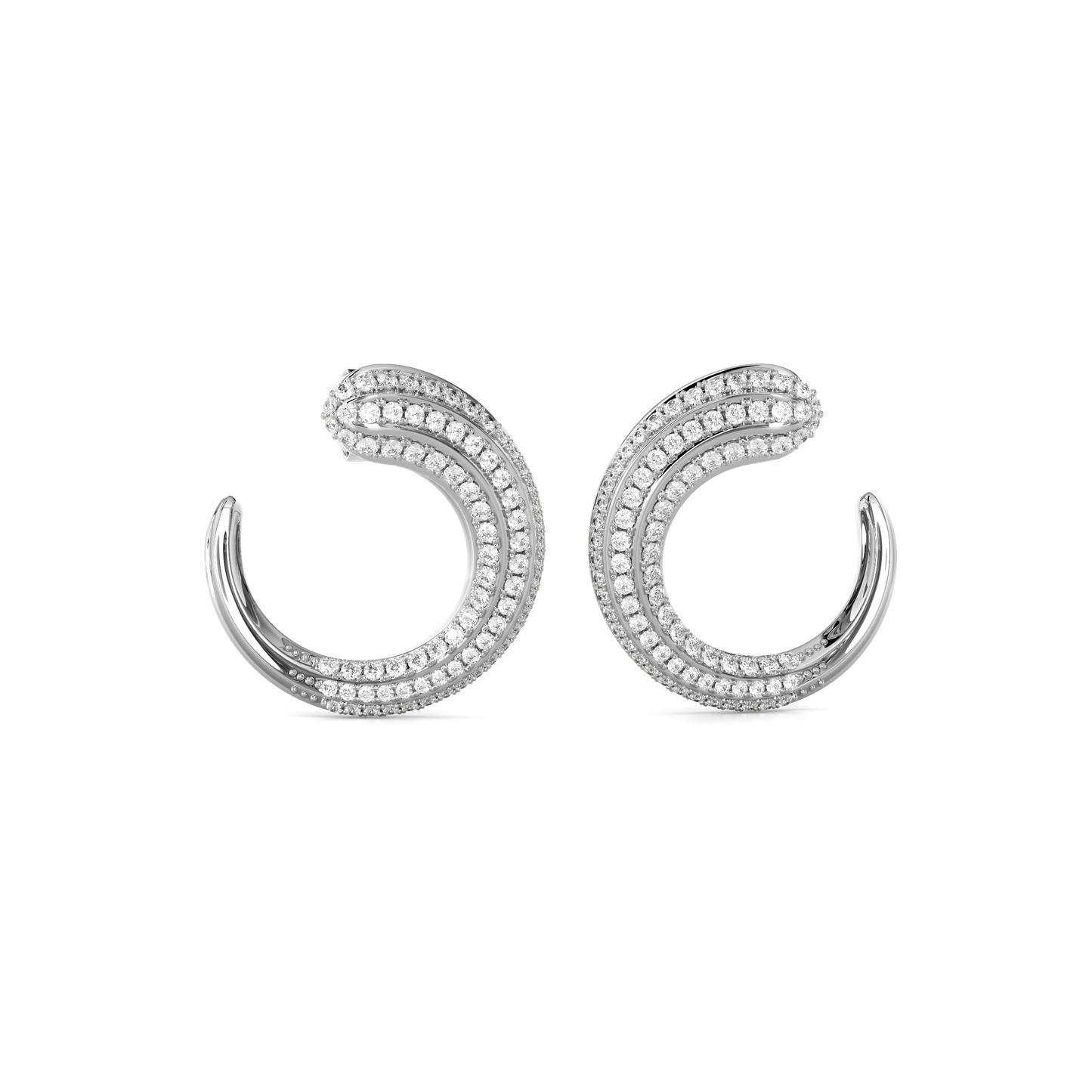 Diamond hoop earrings | Platinum