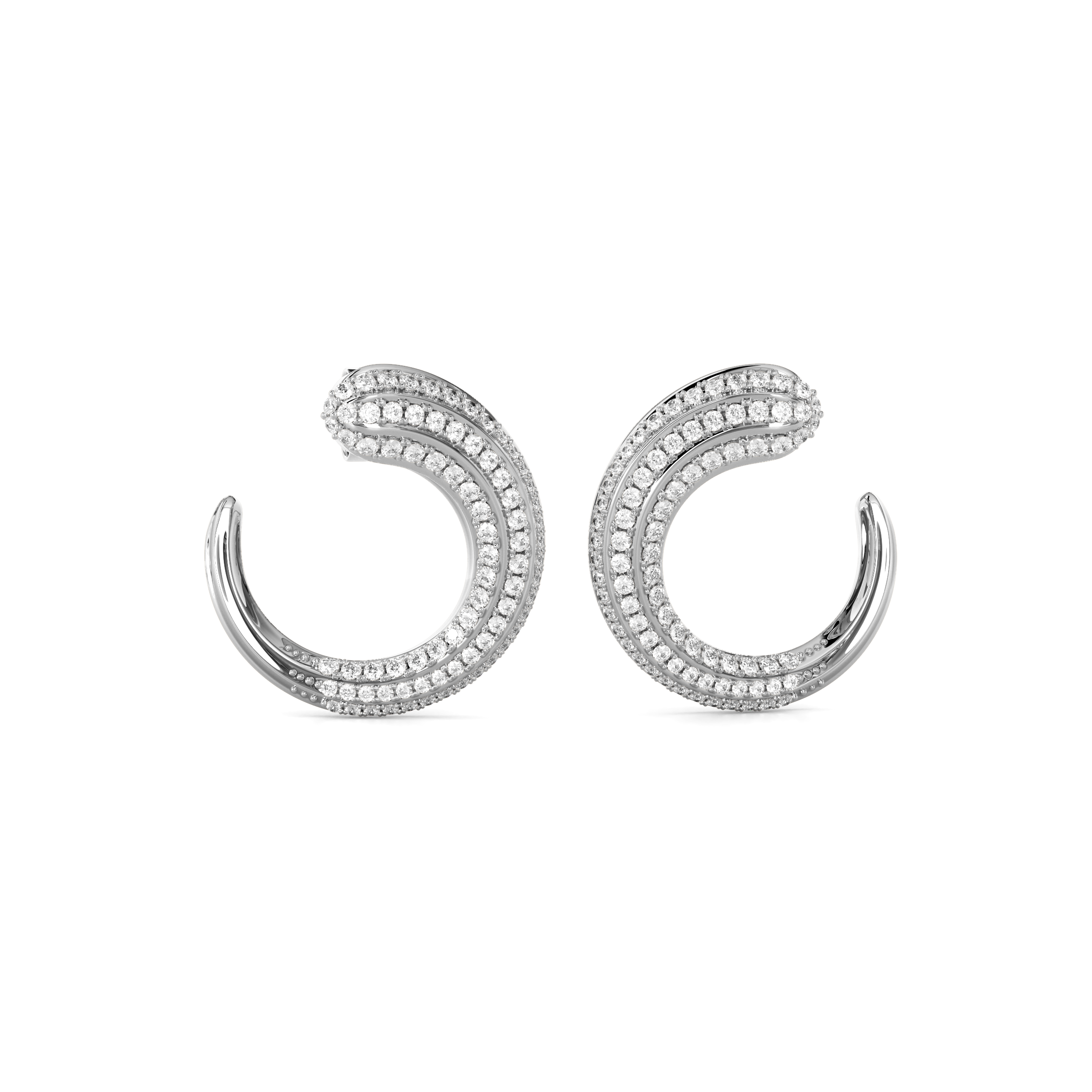 Diamond hoop earrings | Platinum