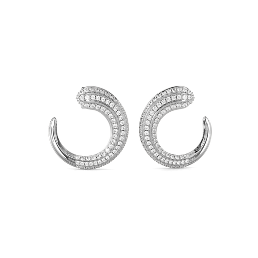 Diamond hoop earrings | Platinum