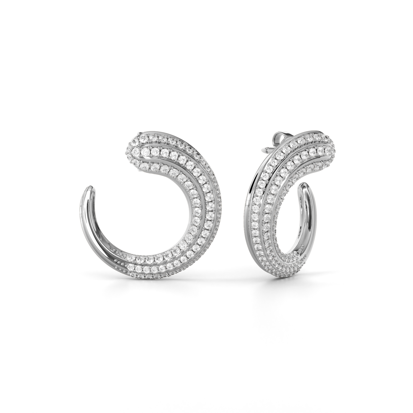 Diamond hoop earrings | Platinum