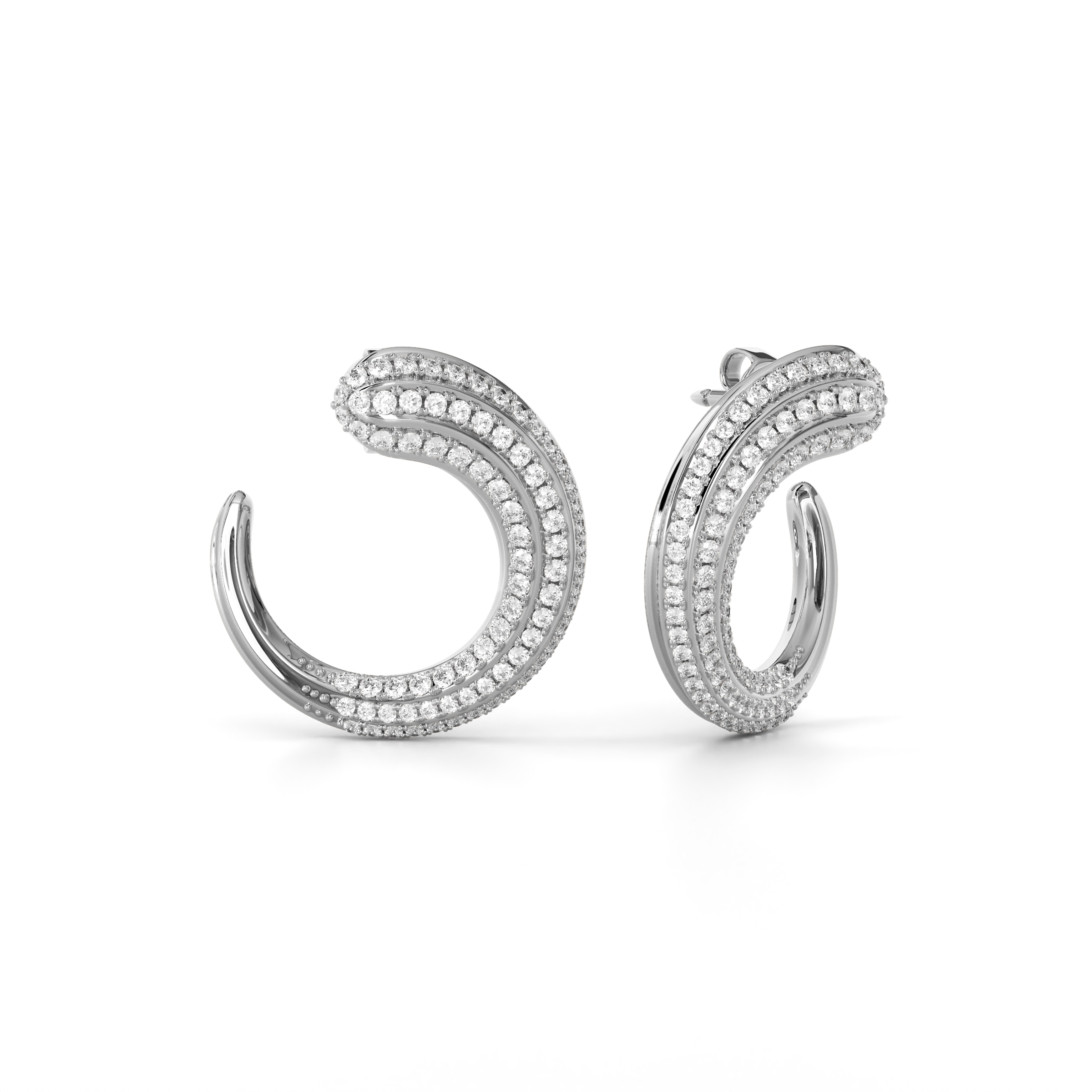 Diamond hoop earrings | Platinum