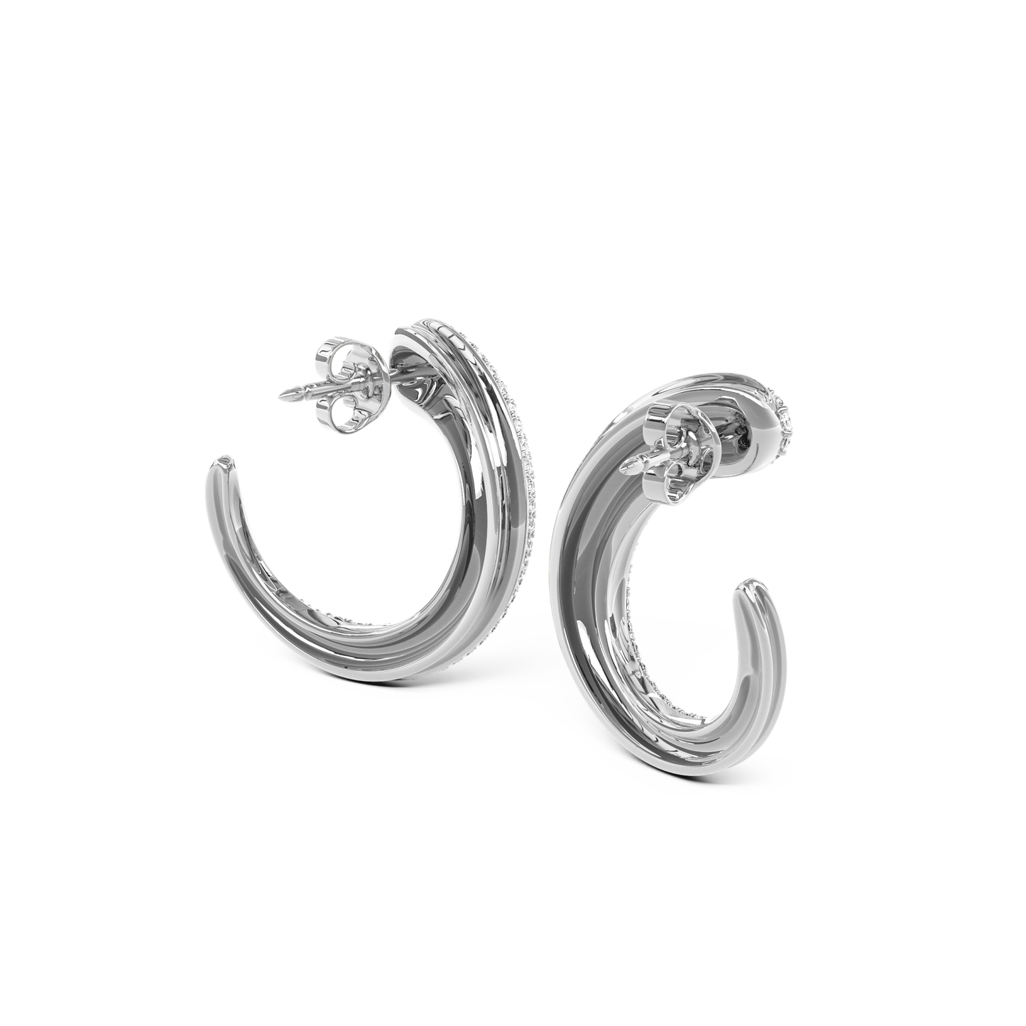 Diamond hoop earrings | Platinum