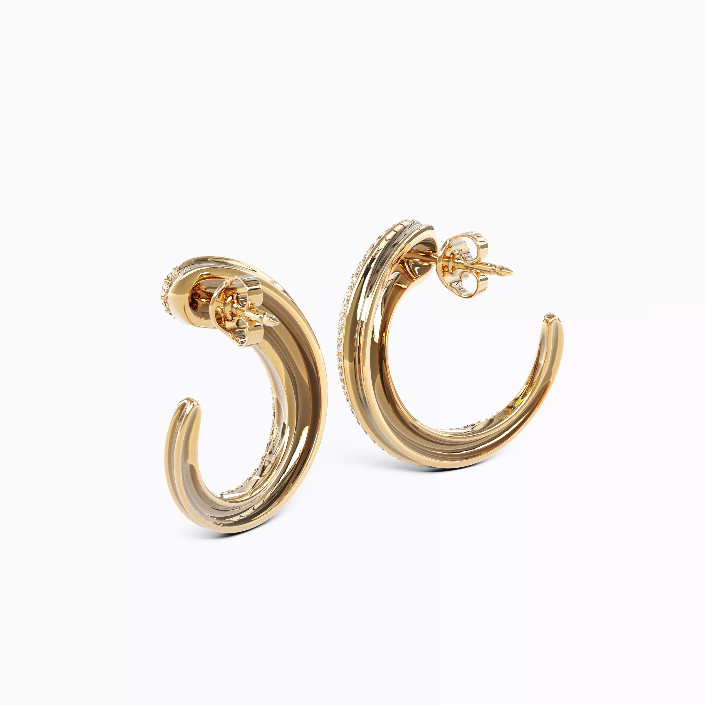 Diamond hoop earrings | 18K Gold