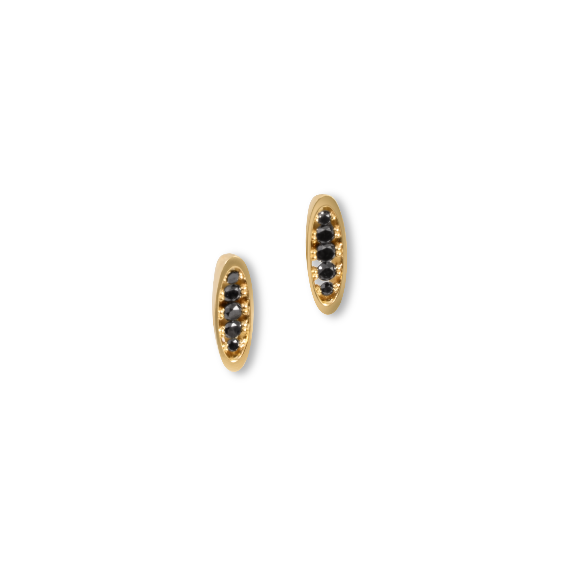 Boucles d'oreilles flottantes en diamant noir | Or 14 carats