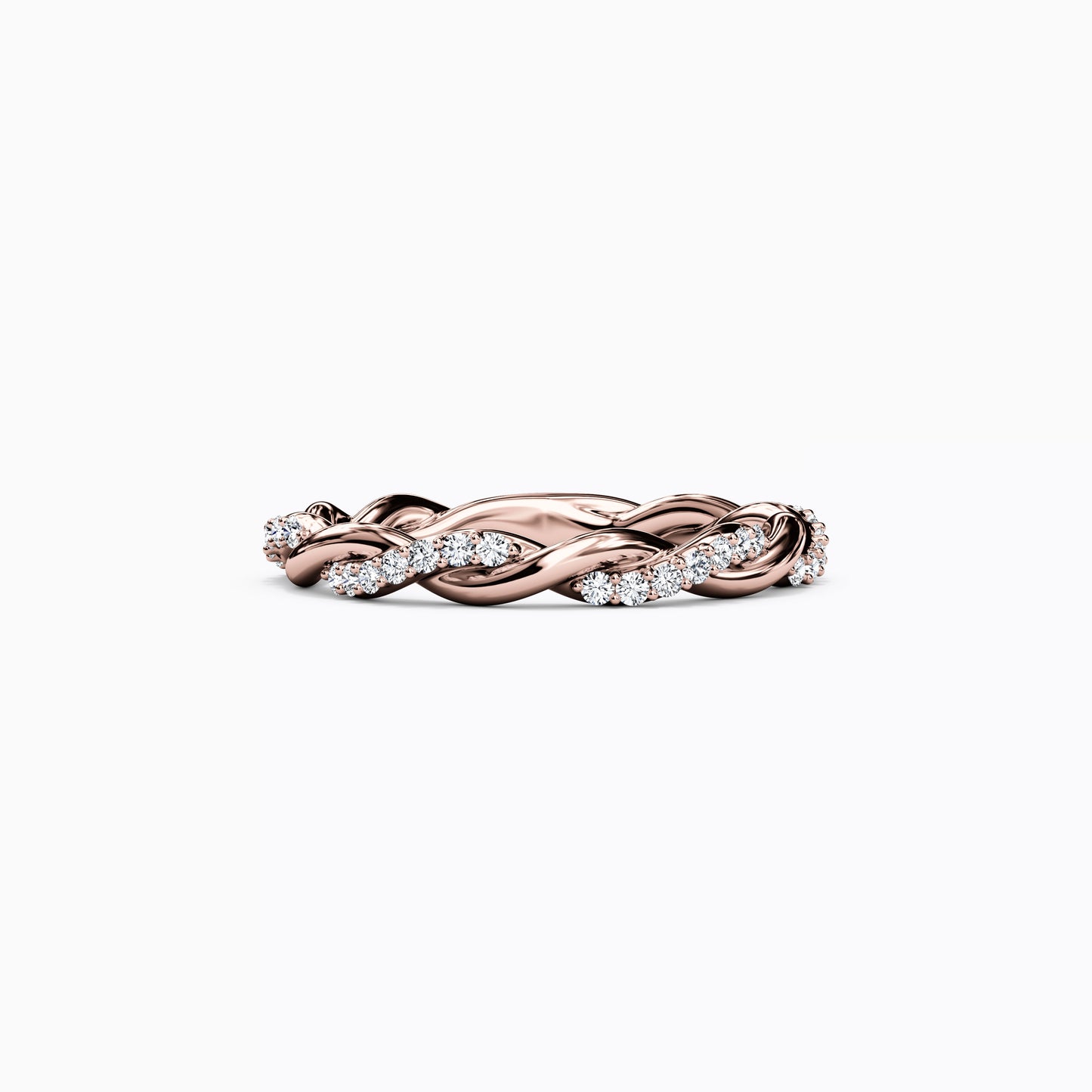 Twist Diamond Florentine Wedding Band Ring in 14K Gold
