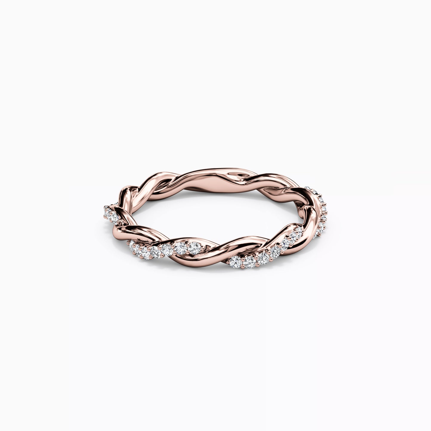 Twist Diamond Florentine Wedding Band Ring in 14K Gold