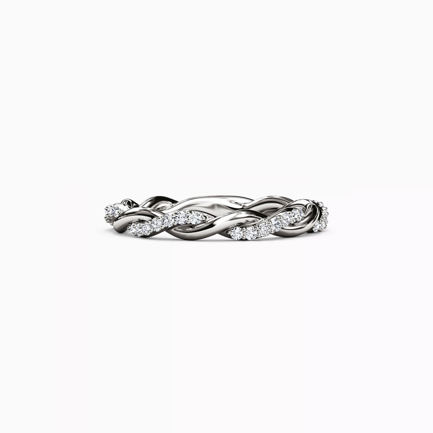 Twist Diamond Florentine Wedding Band Ring in 14K Gold