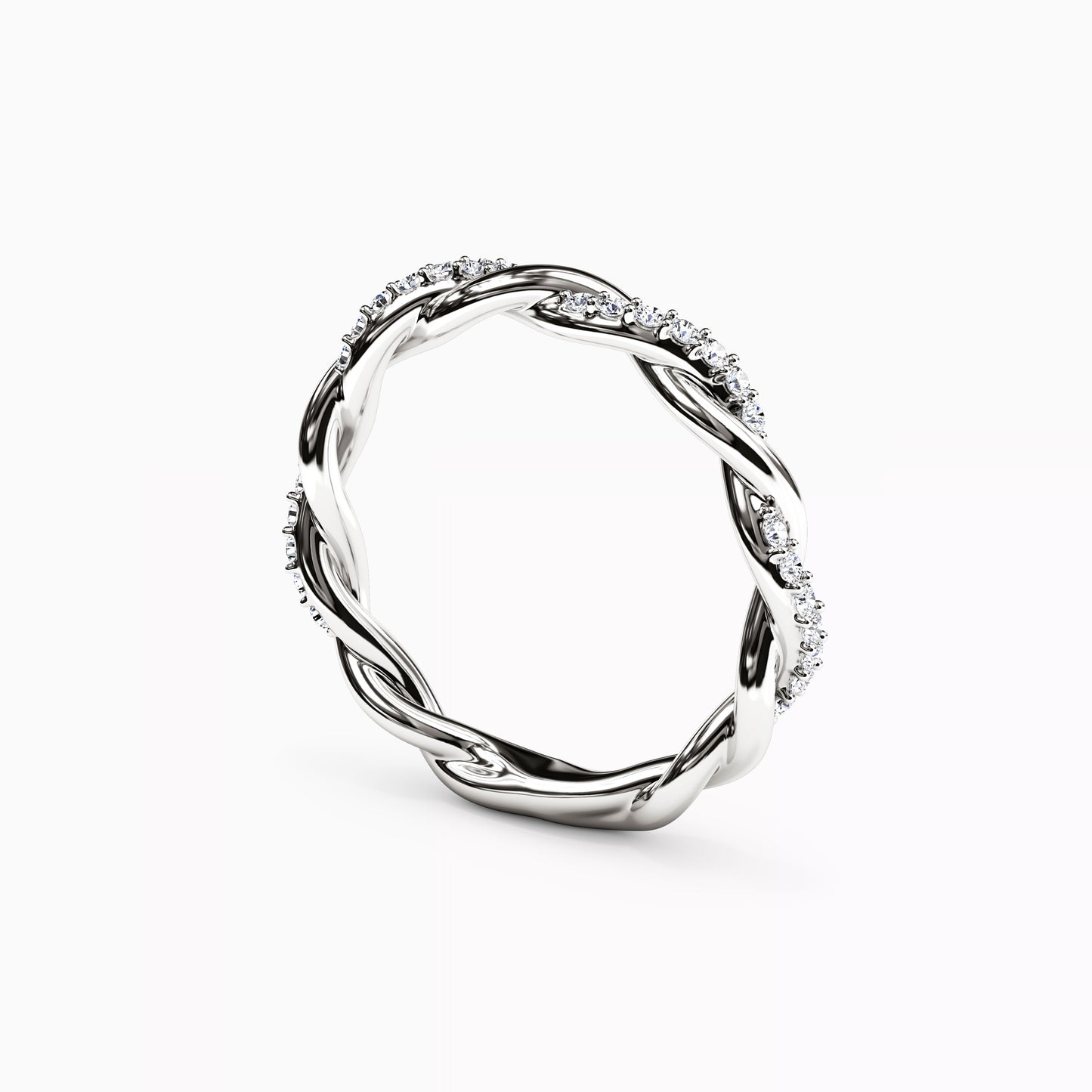 Twist Diamond Florentine Wedding Band Ring in 14K Gold