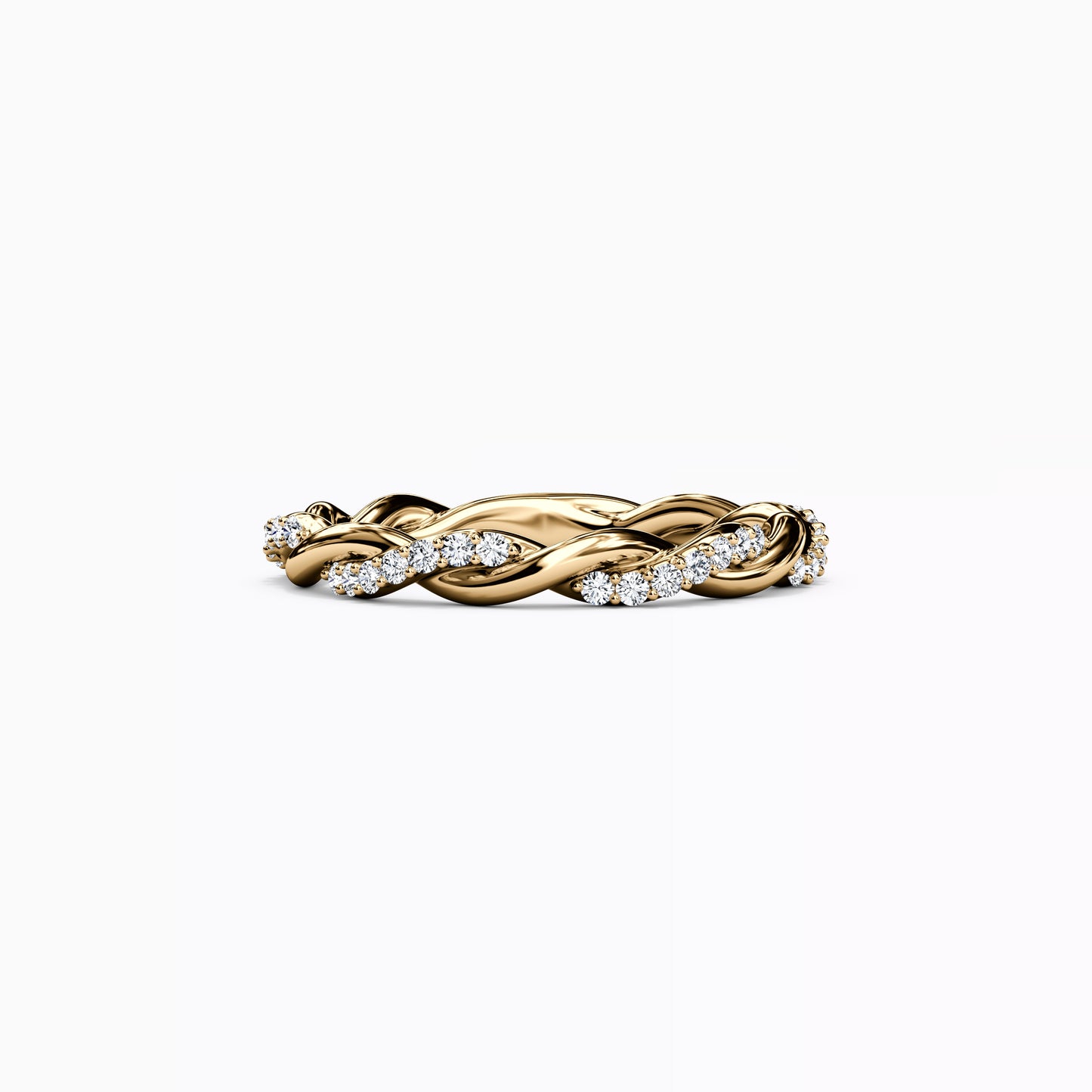 Twist Diamond Florentine Wedding Band Ring in 14K Gold