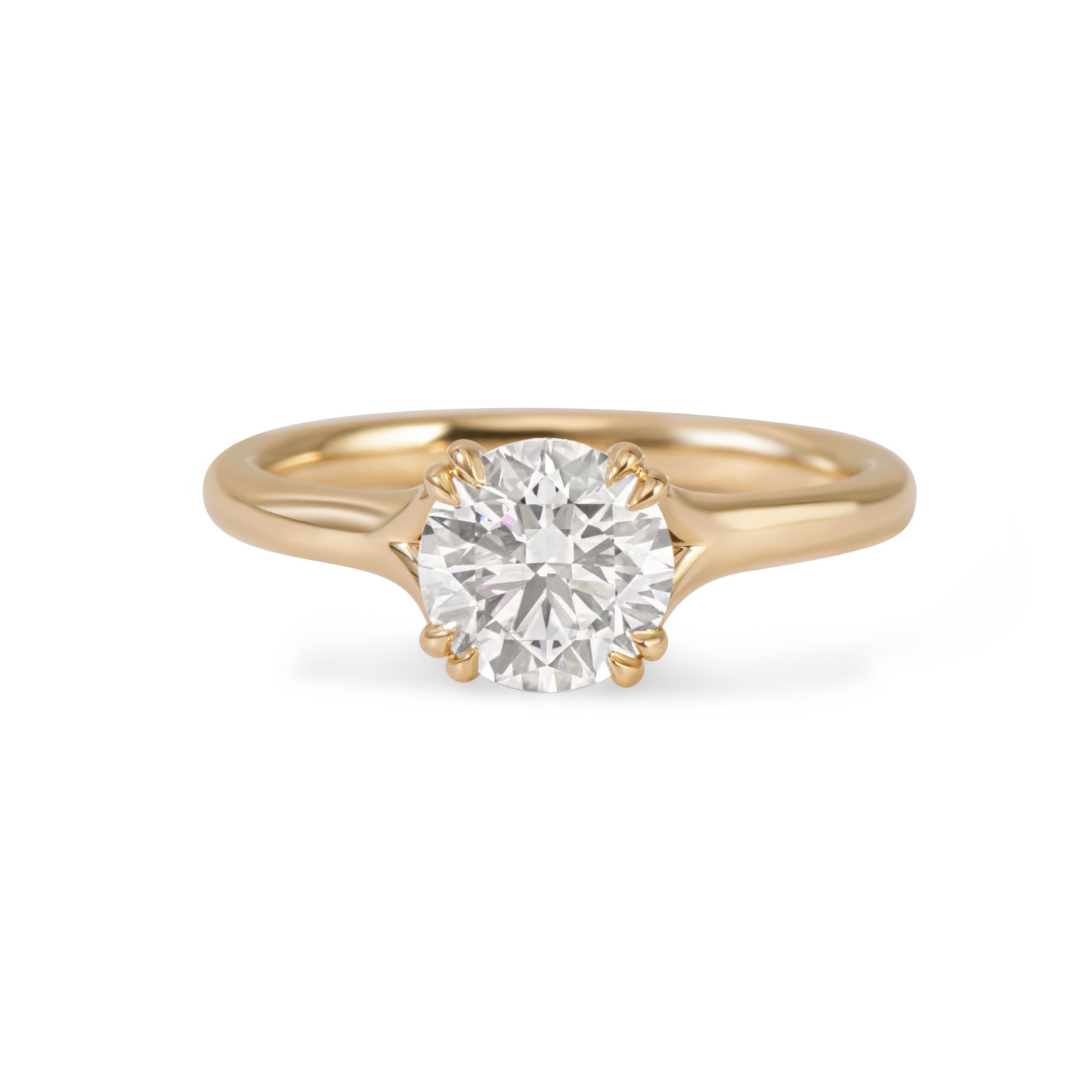 Round brilliant solitaire engagement ring | 14K Gold