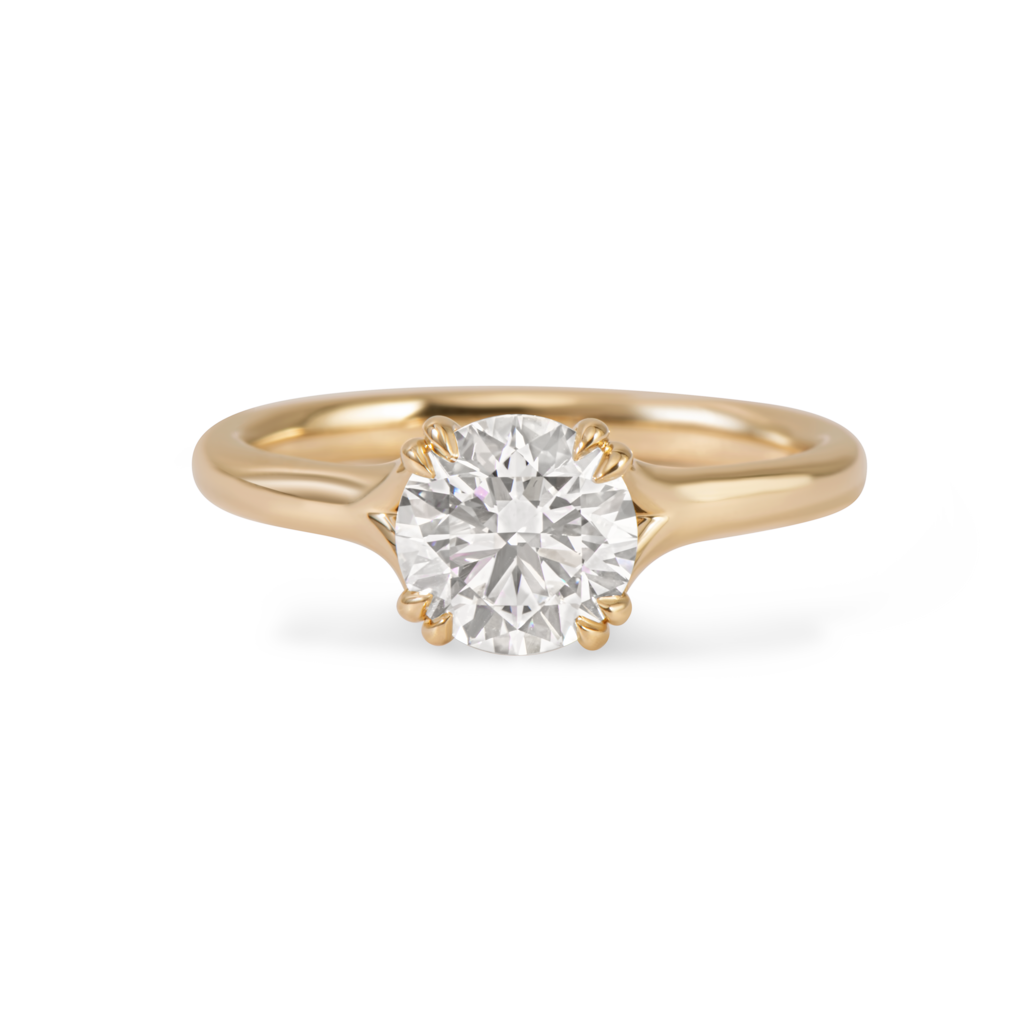 Round brilliant solitaire engagement ring | 14K Gold