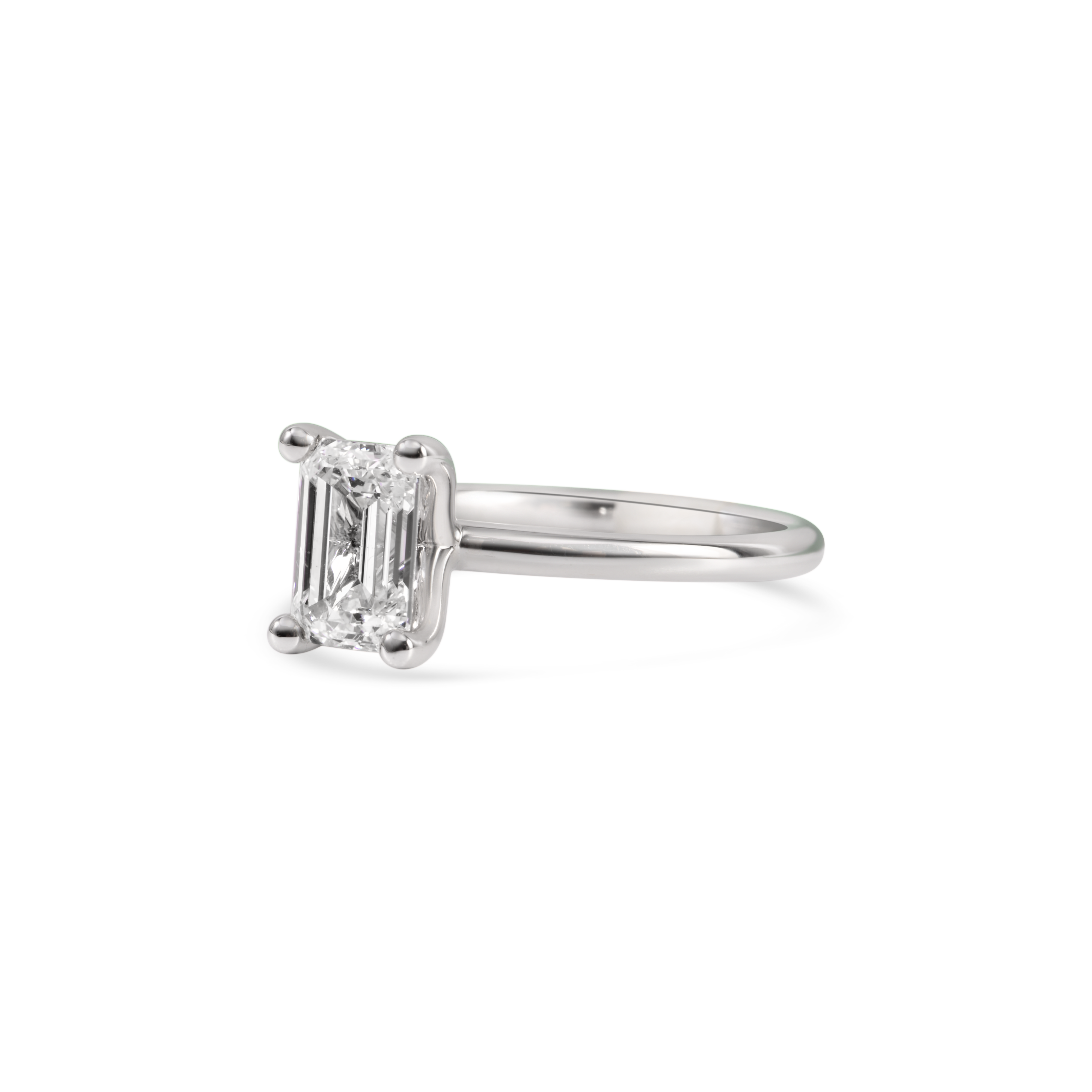 Emerald cut diamond engagement ring | Platinum